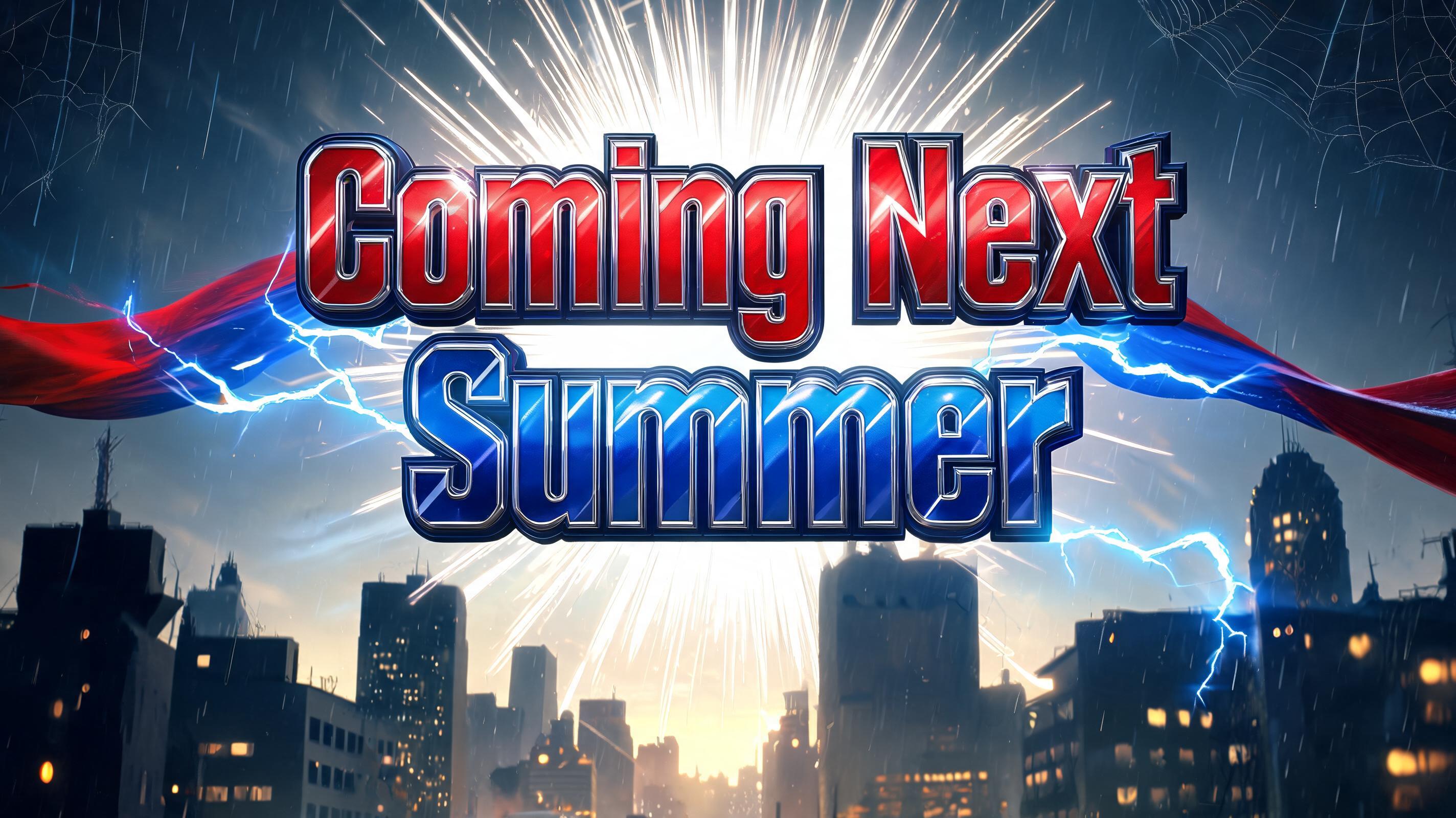 "Design a wide title card reading Coming Next Summer for my teaser" — Spider Hero | AI Text Effect Generator