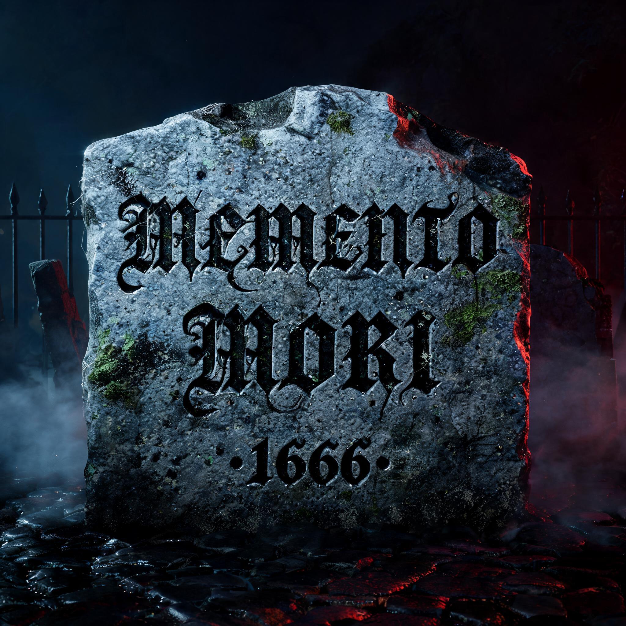"MEMENTO MORI · 1666" — Gothic Dark | AI Text Effect Generator