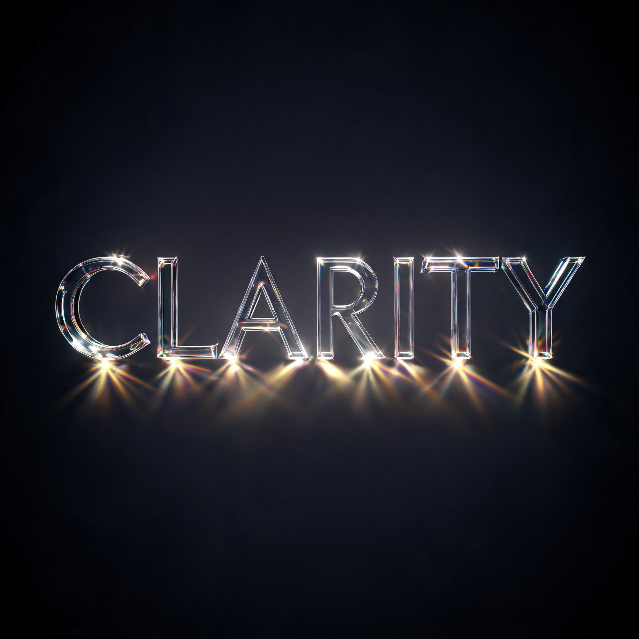 "CLARITY" — Glass | AI Text Effect Generator