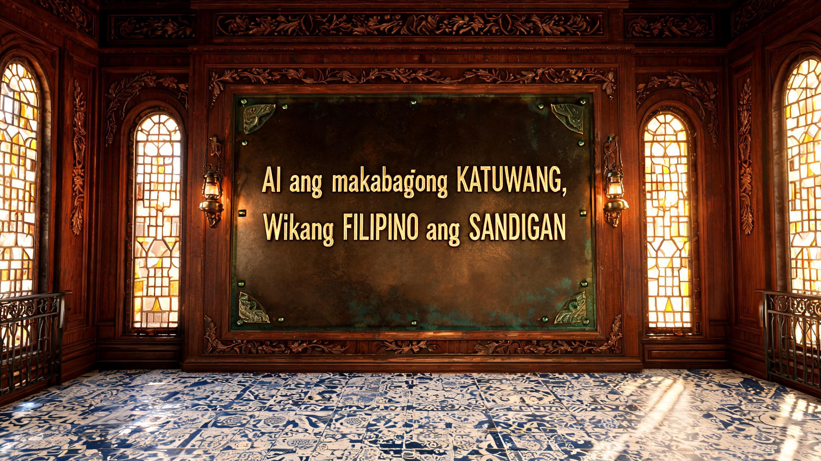 "AI ang makabagong KATUWANG, Wikang FILIPINO ang SANDIGAN" —  | AI Text Effect Generator