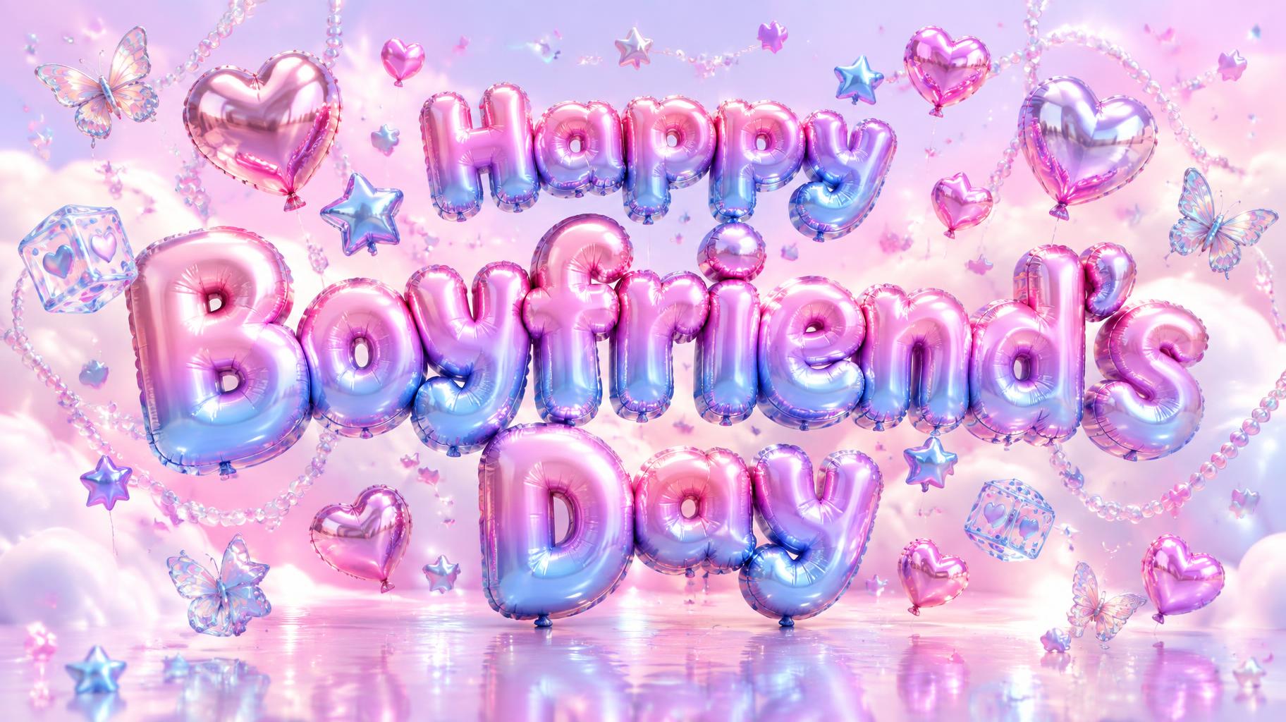 "Happy Boyfriend's Day" — Y2k Bubbly | AI Text Effect Generator