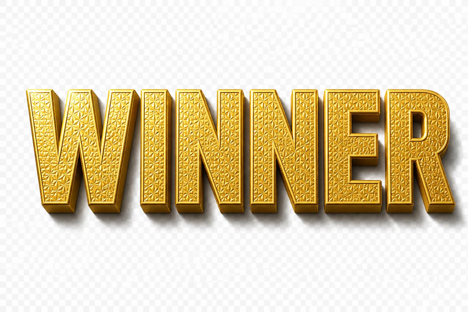 "WINNER" — 3d Bold Gold | AI Text Effect Generator