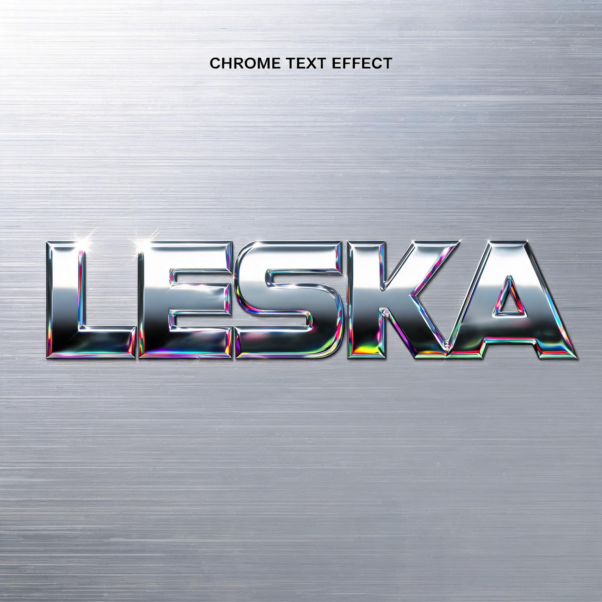 "LESKA" — Y2k Chrome | AI Text Effect Generator
