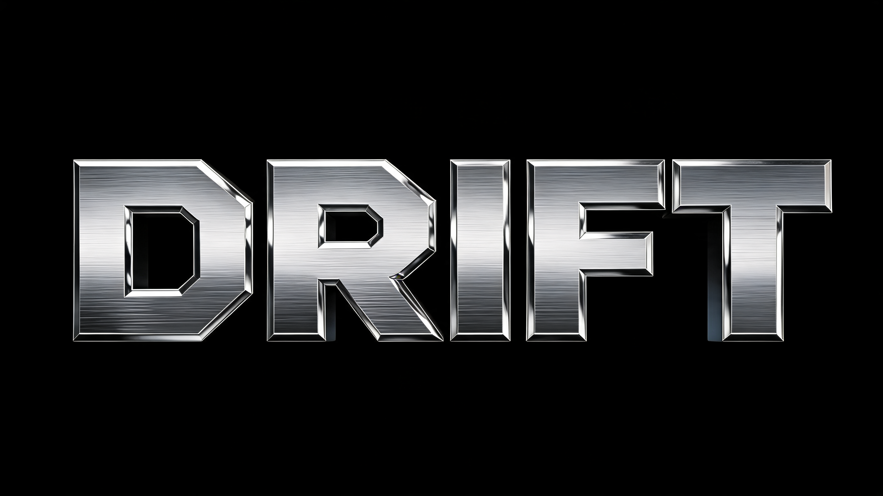 "DRIFT" — Chrome Metal 3d | AI Text Effect Generator