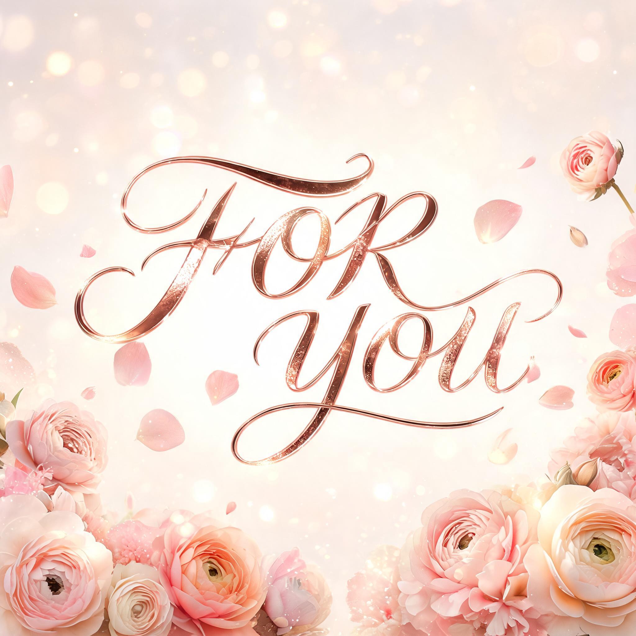 "FOR YOU" — Romantic Her text effect