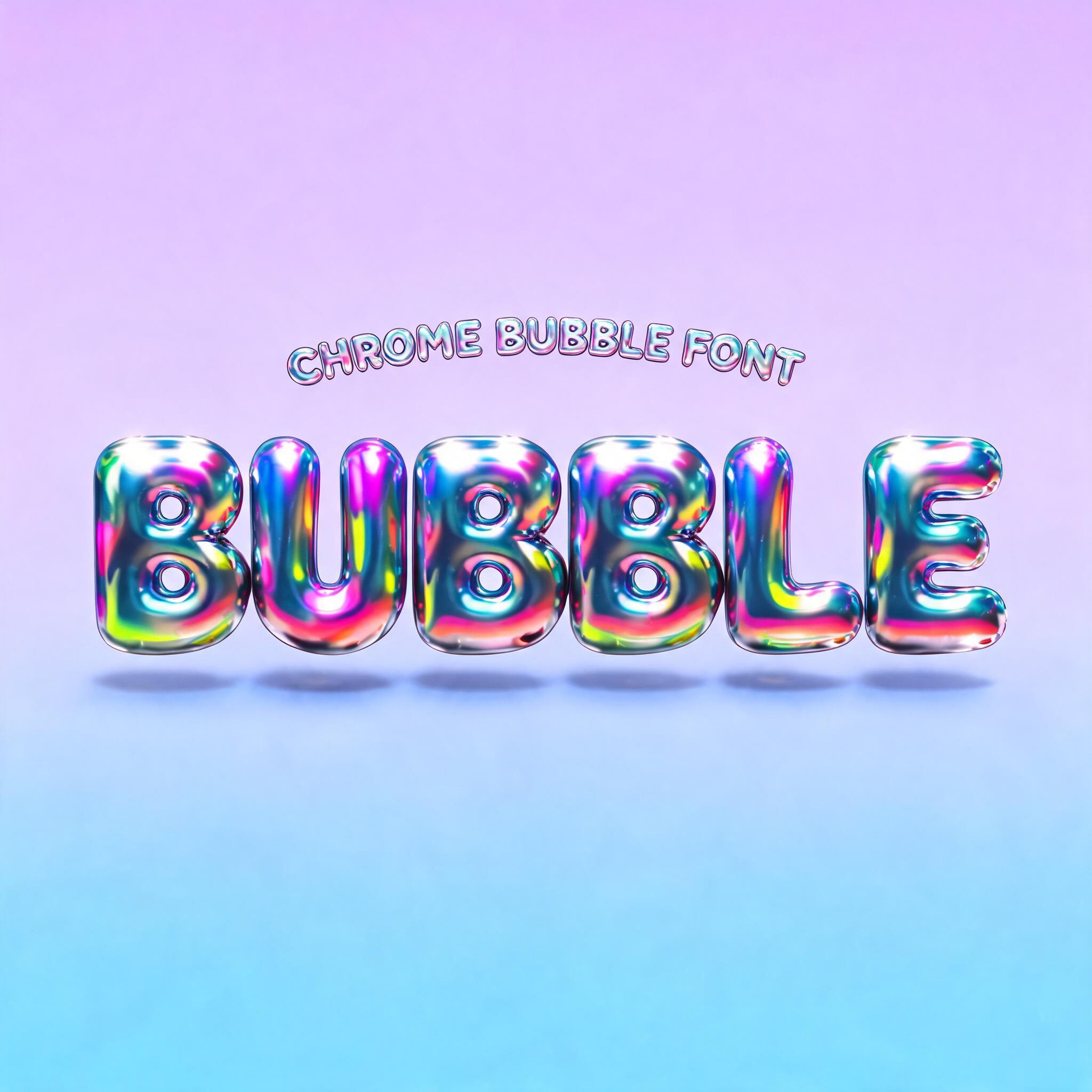 "BUBBLE
CHROME BUBBLE FONT" — Y2k Chrome | AI Text Effect Generator