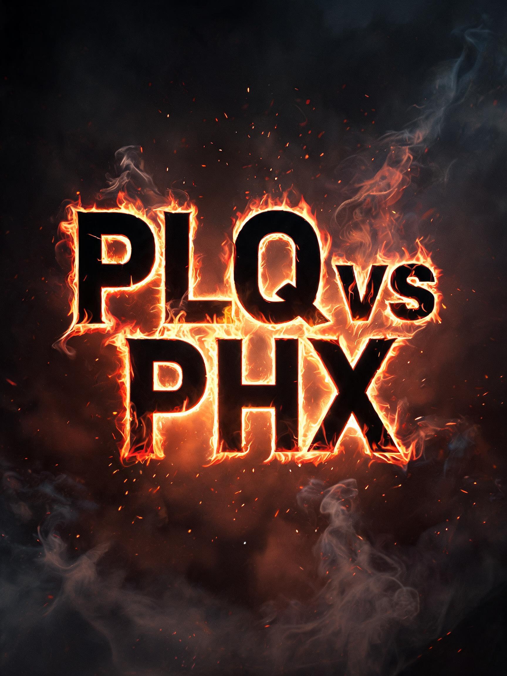 "PLQ vs PHX" — Fire Smoke | AI Text Effect Generator