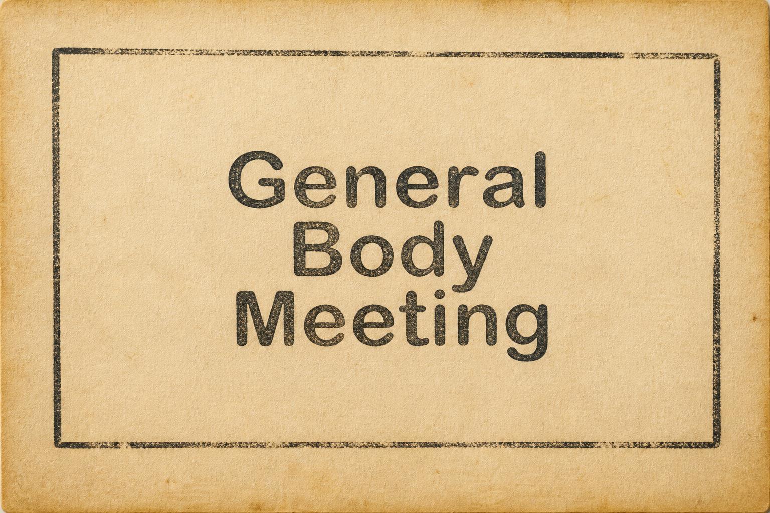 "General Body Meeting" — Vintage | AI Text Effect Generator