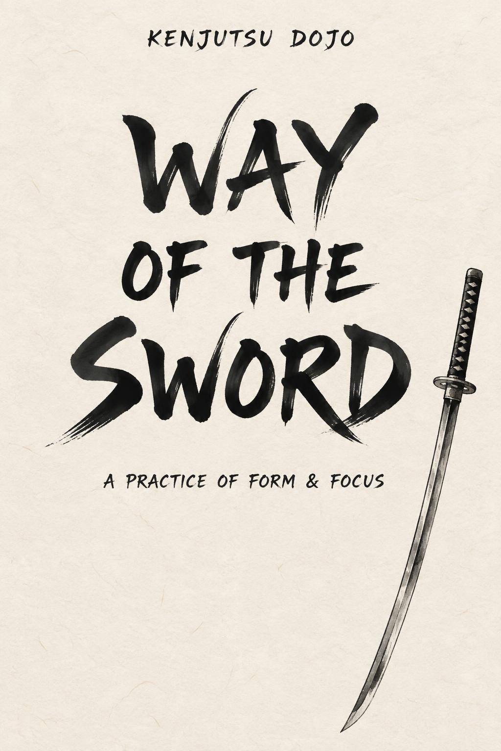 "WAY OF THE SWORD
A PRACTICE OF FORM & FOCUS
KENJUTSU DOJO" — Brush Japanese Ink | AI Text Effect Generator