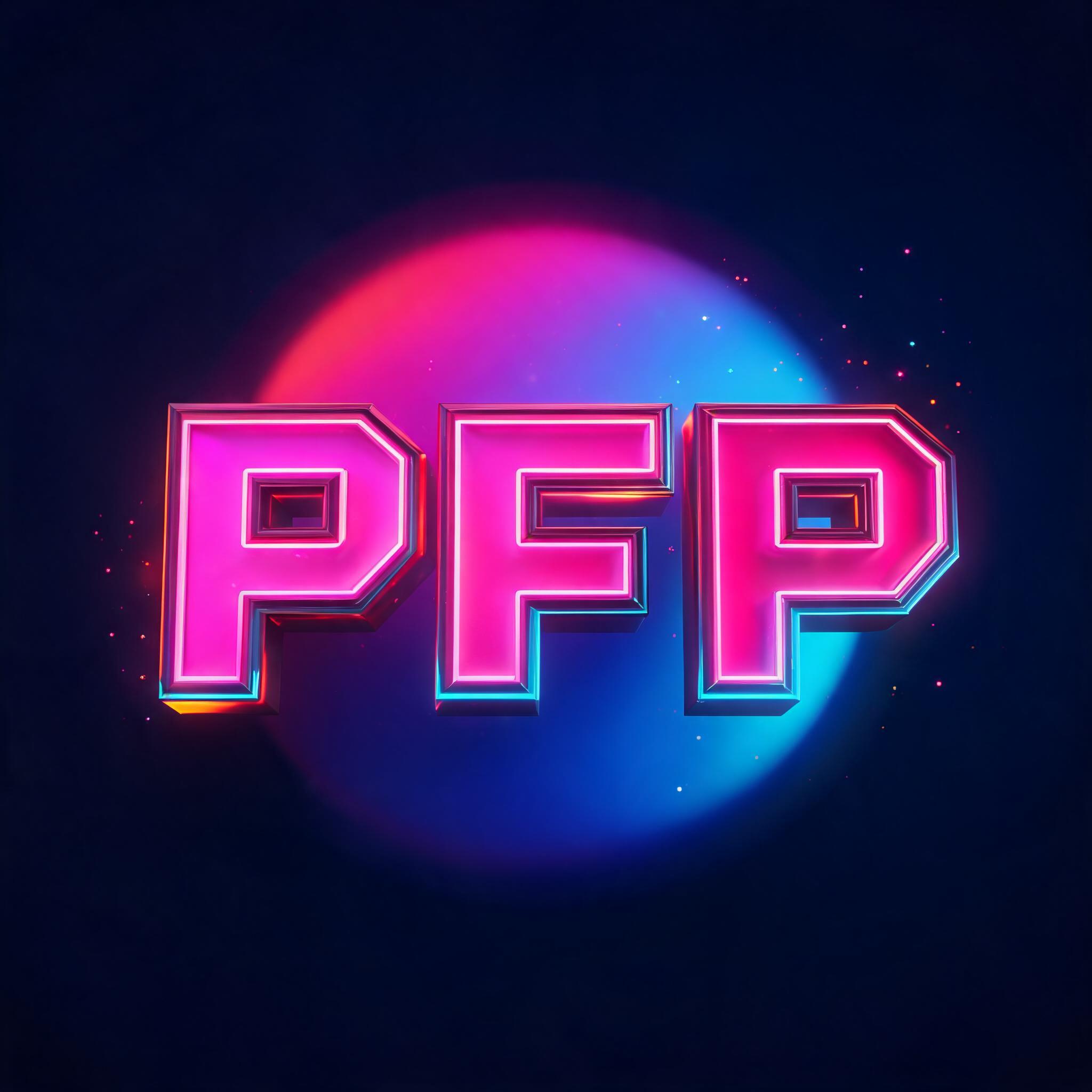"PFP" — 3d Bold Neon text effect