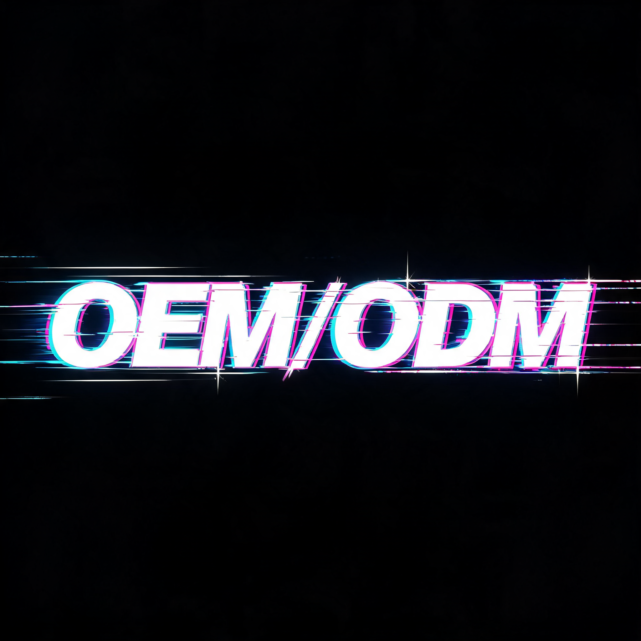 "OEM/ODM" — Cyberpunk | AI Text Effect Generator