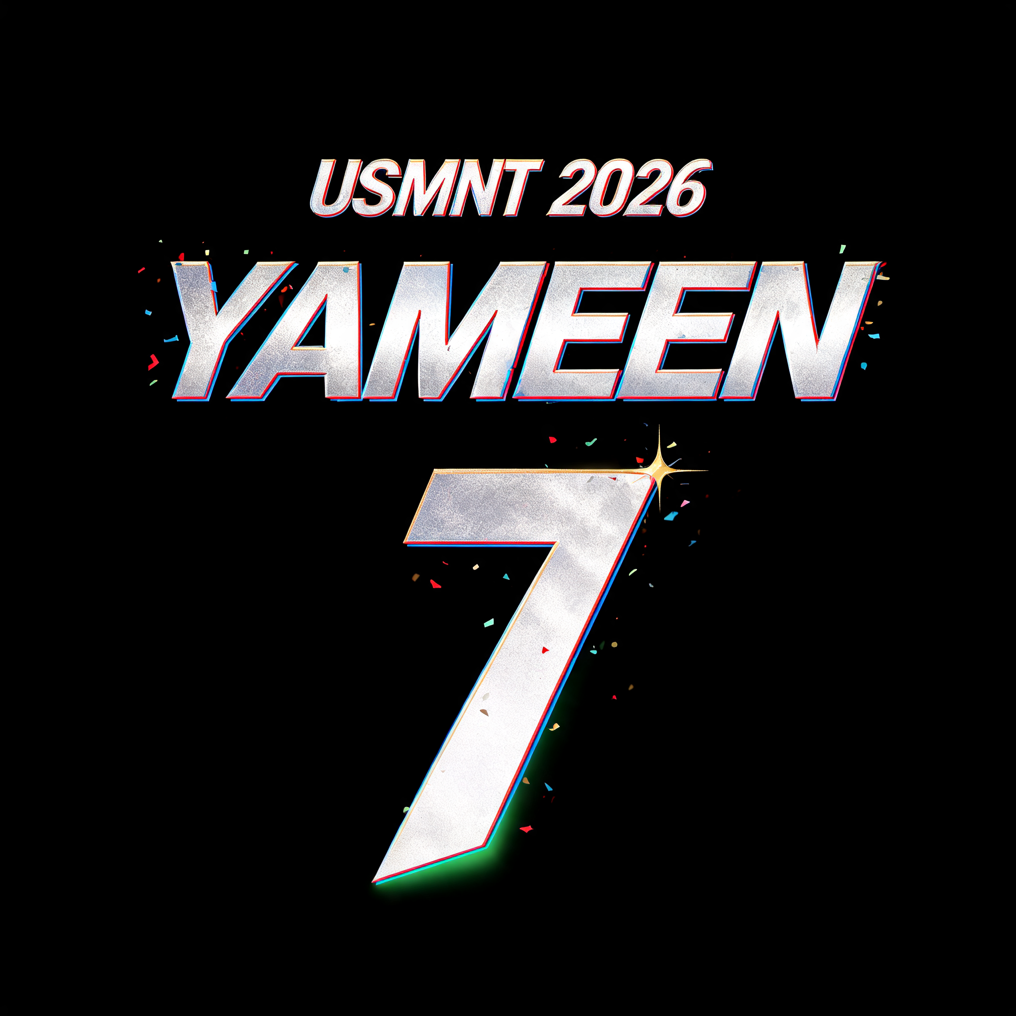 "USMNT 2026
YAMEEN
7" — Sports Football | AI Text Effect Generator