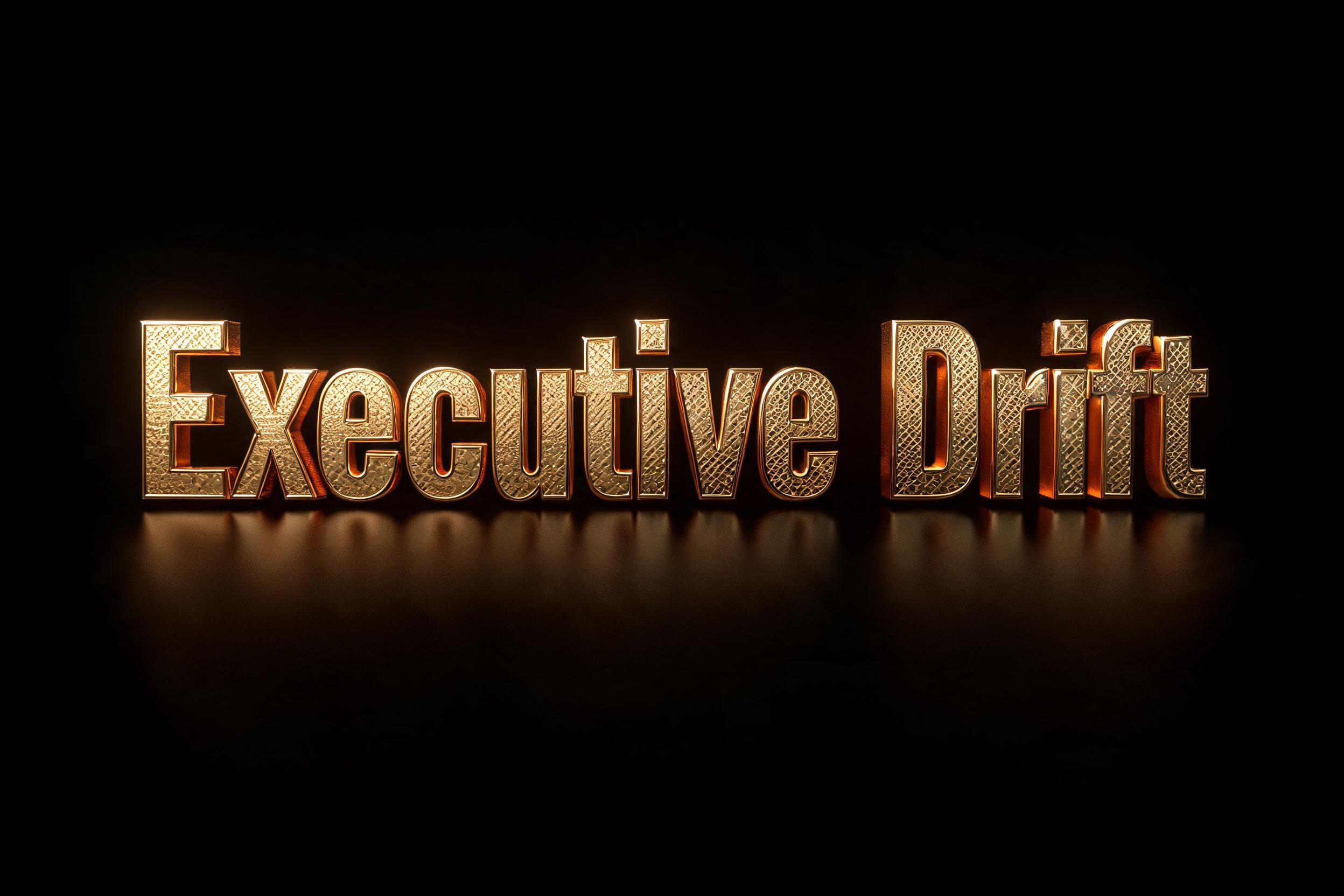 "Executive Drift" — 3d Bold Gold | AI Text Effect Generator