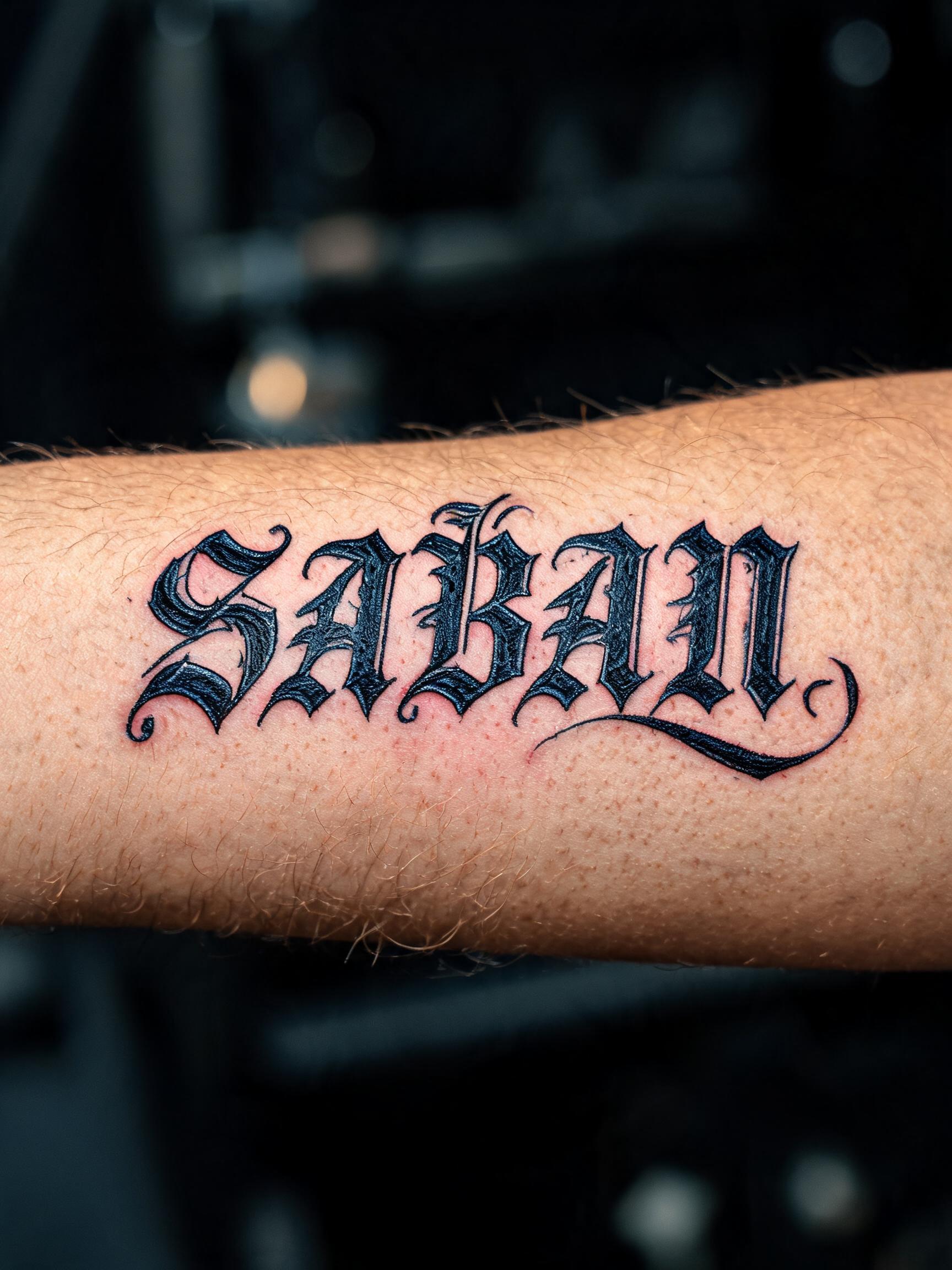 "Saban" — Tattoo | AI Text Effect Generator