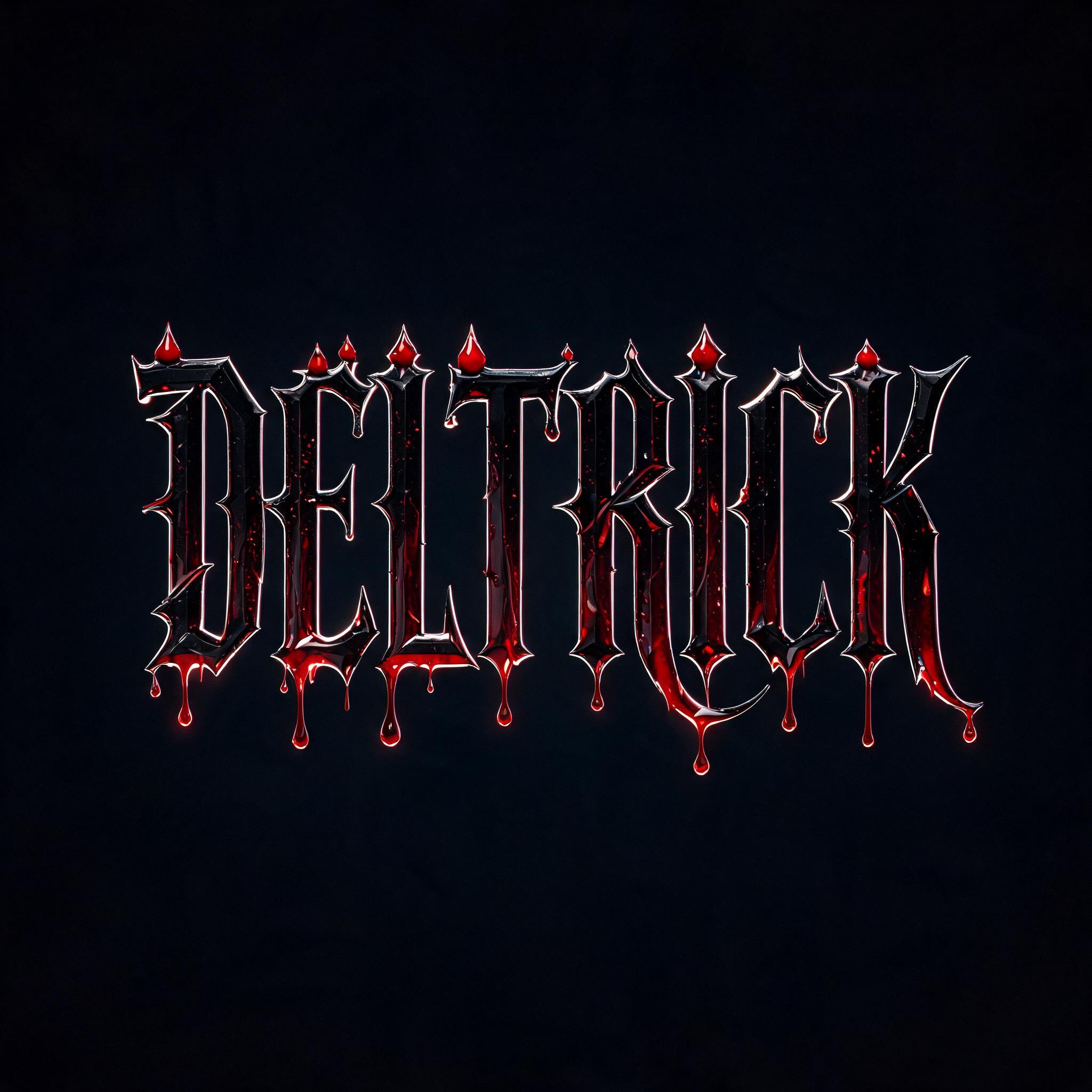 "DELTRICK" — Drip Font Blood | AI Text Effect Generator