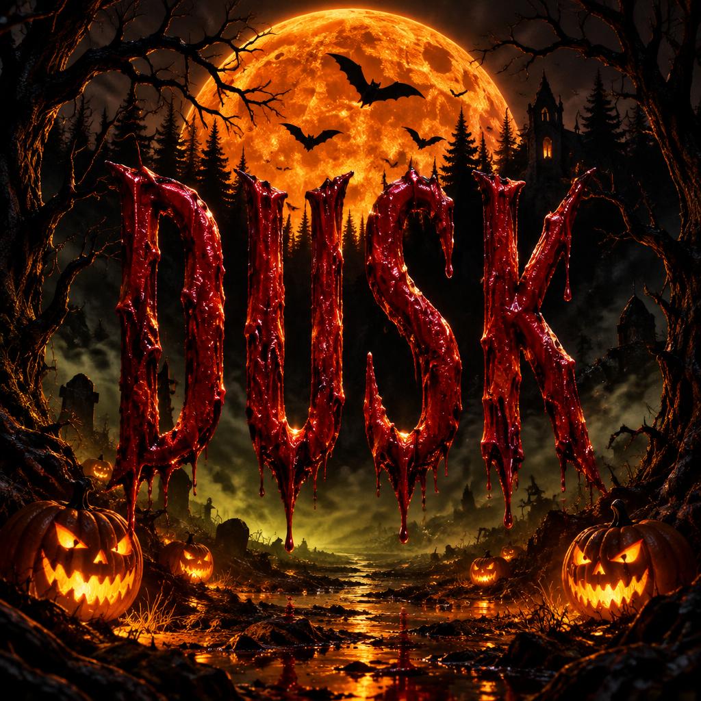 "DUSK" — Horror text effect