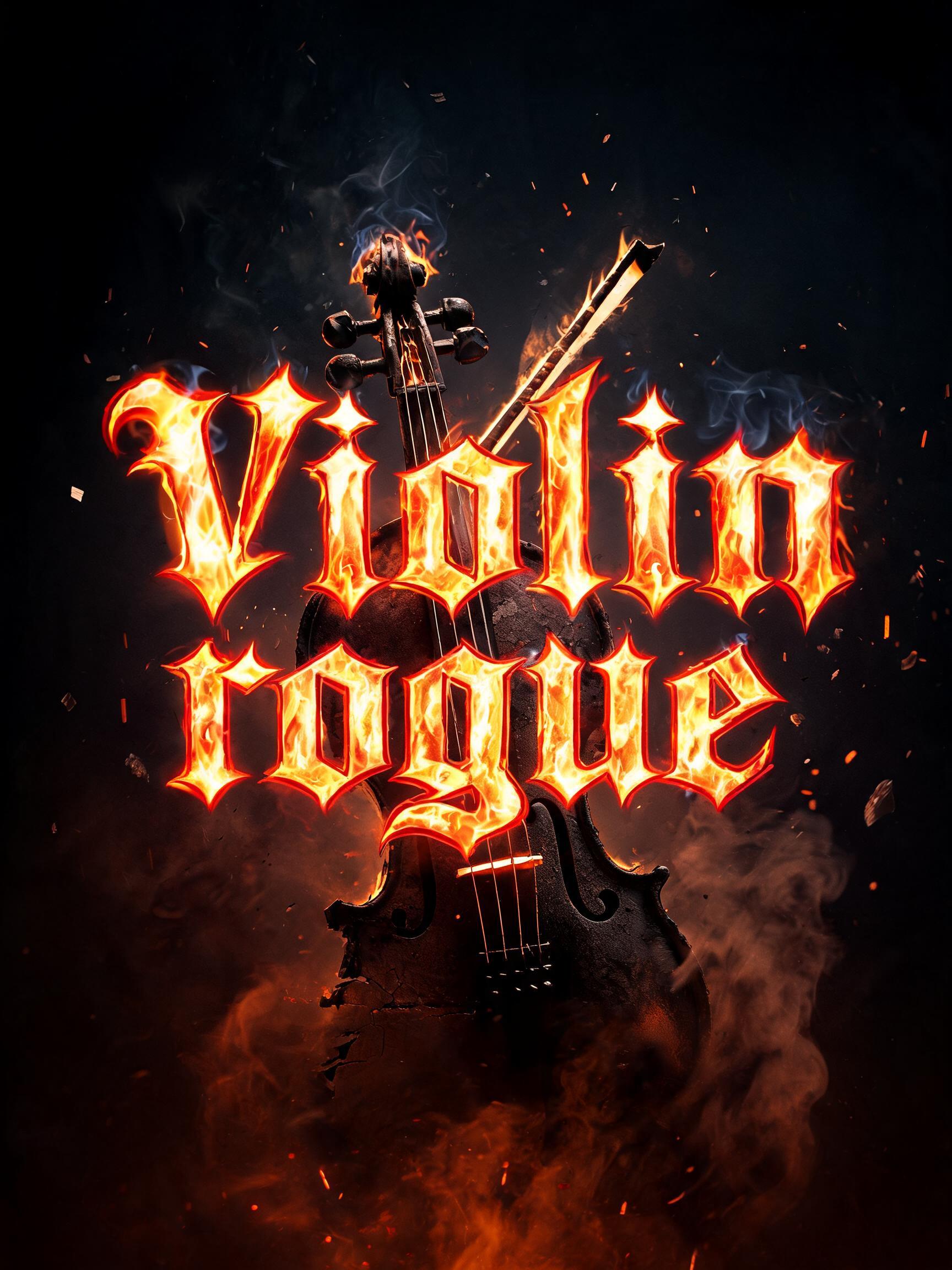 "Violin rogue" — Fire Smoke | AI Text Effect Generator