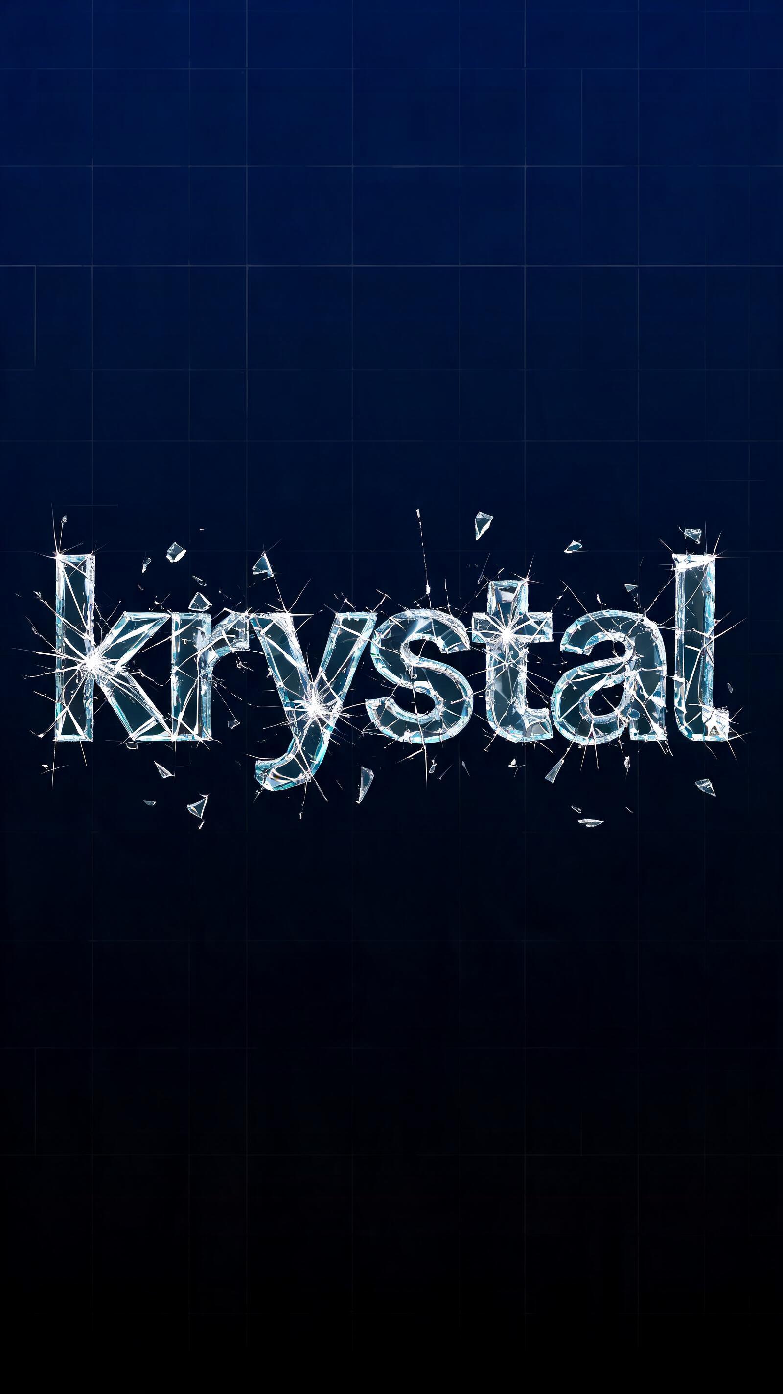 "krystal" — Glass Broken text effect