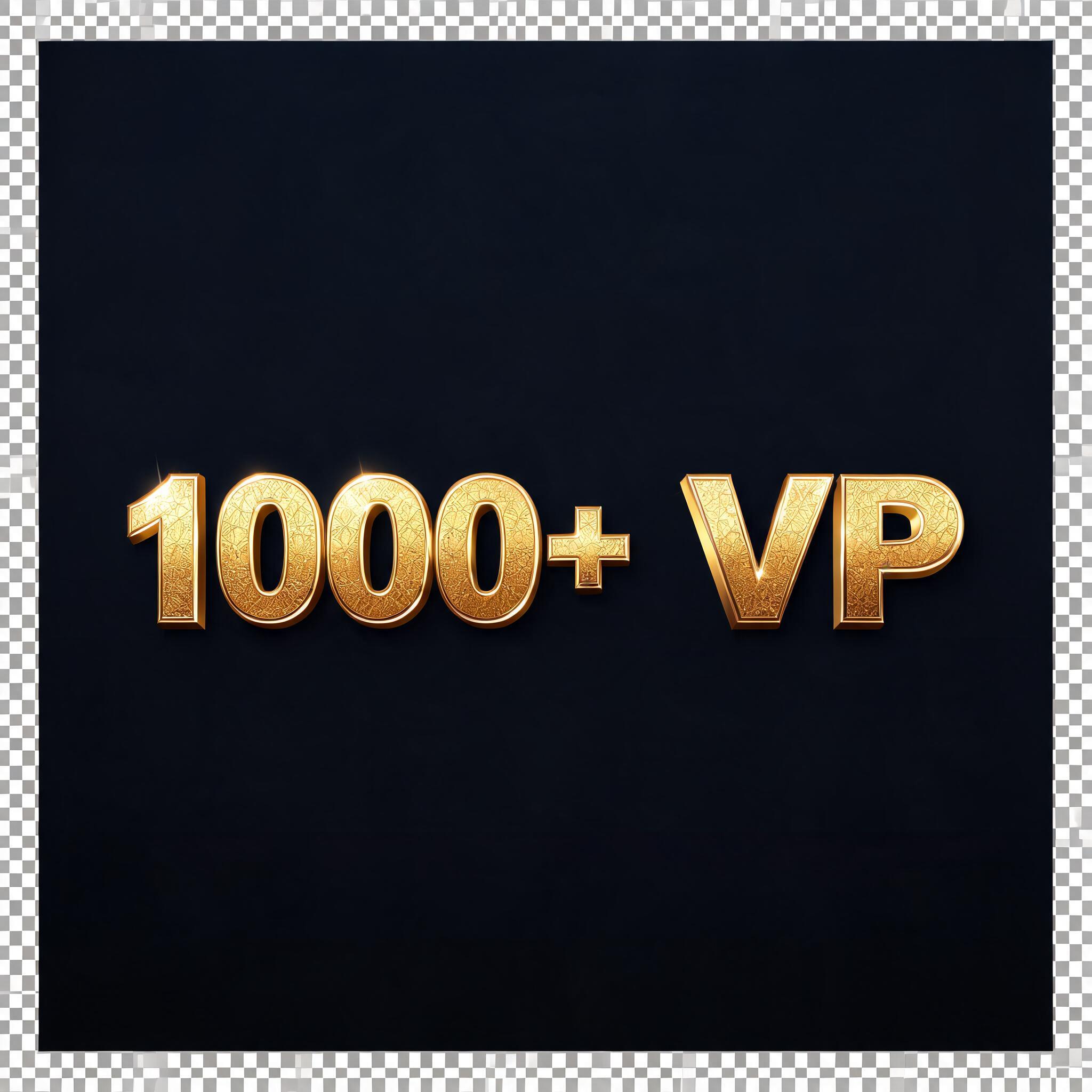 "1000+ VP" — 3d Bold Gold | AI Text Effect Generator