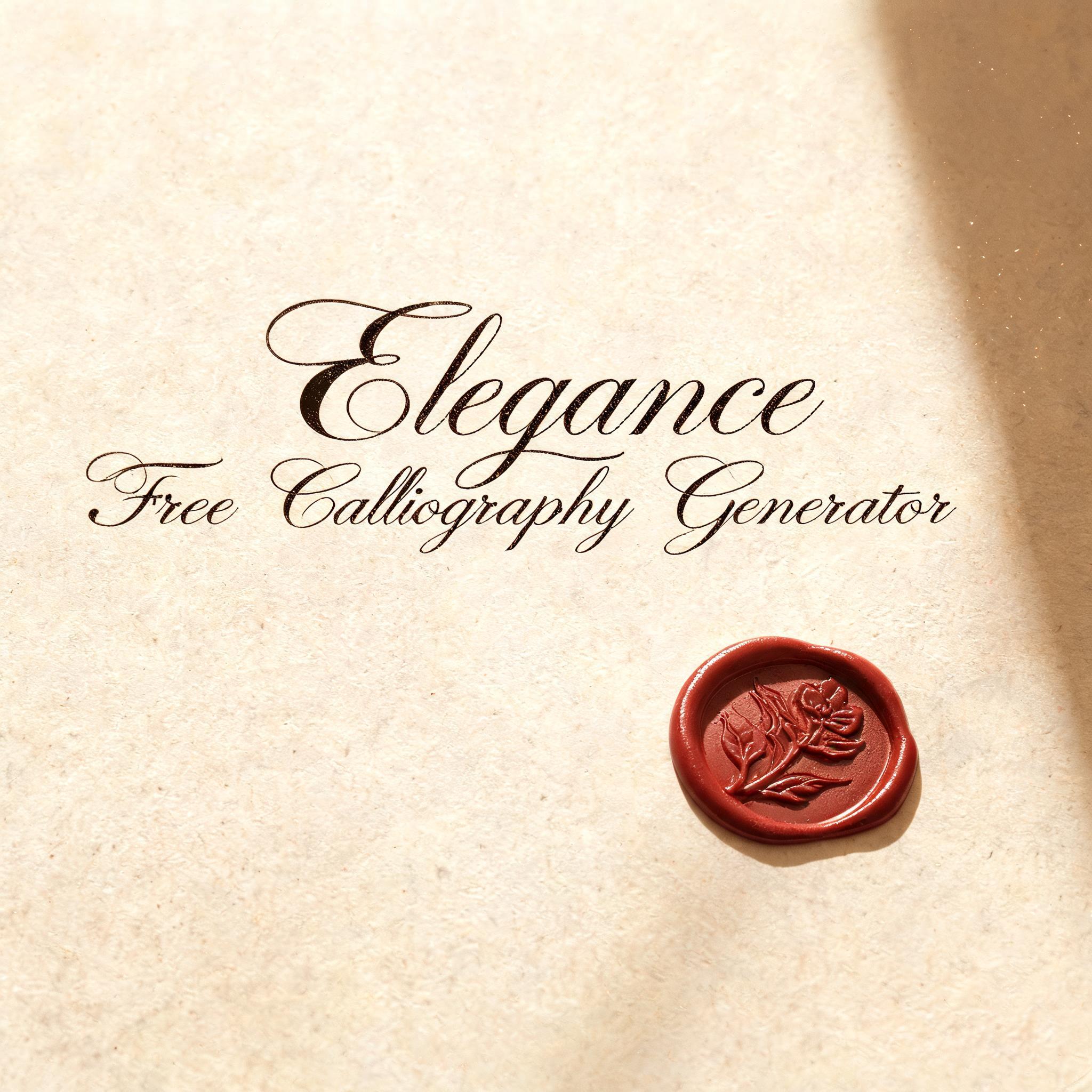 "Elegance
Free Calligraphy Generator" — Handwritten Script | AI Text Effect Generator