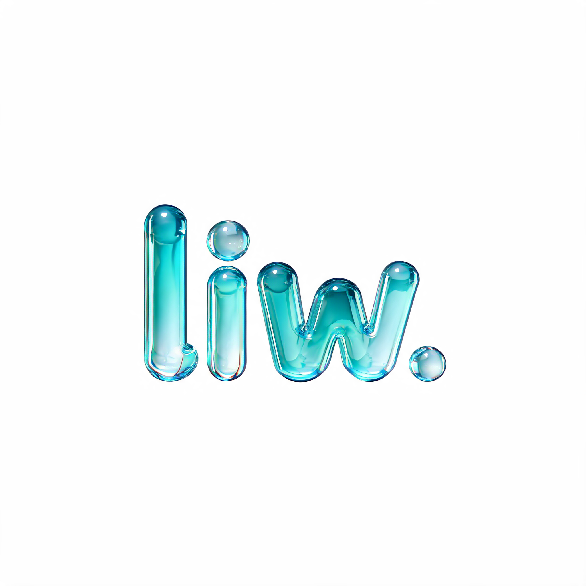 "liw." — Glass Liquid | AI Text Effect Generator