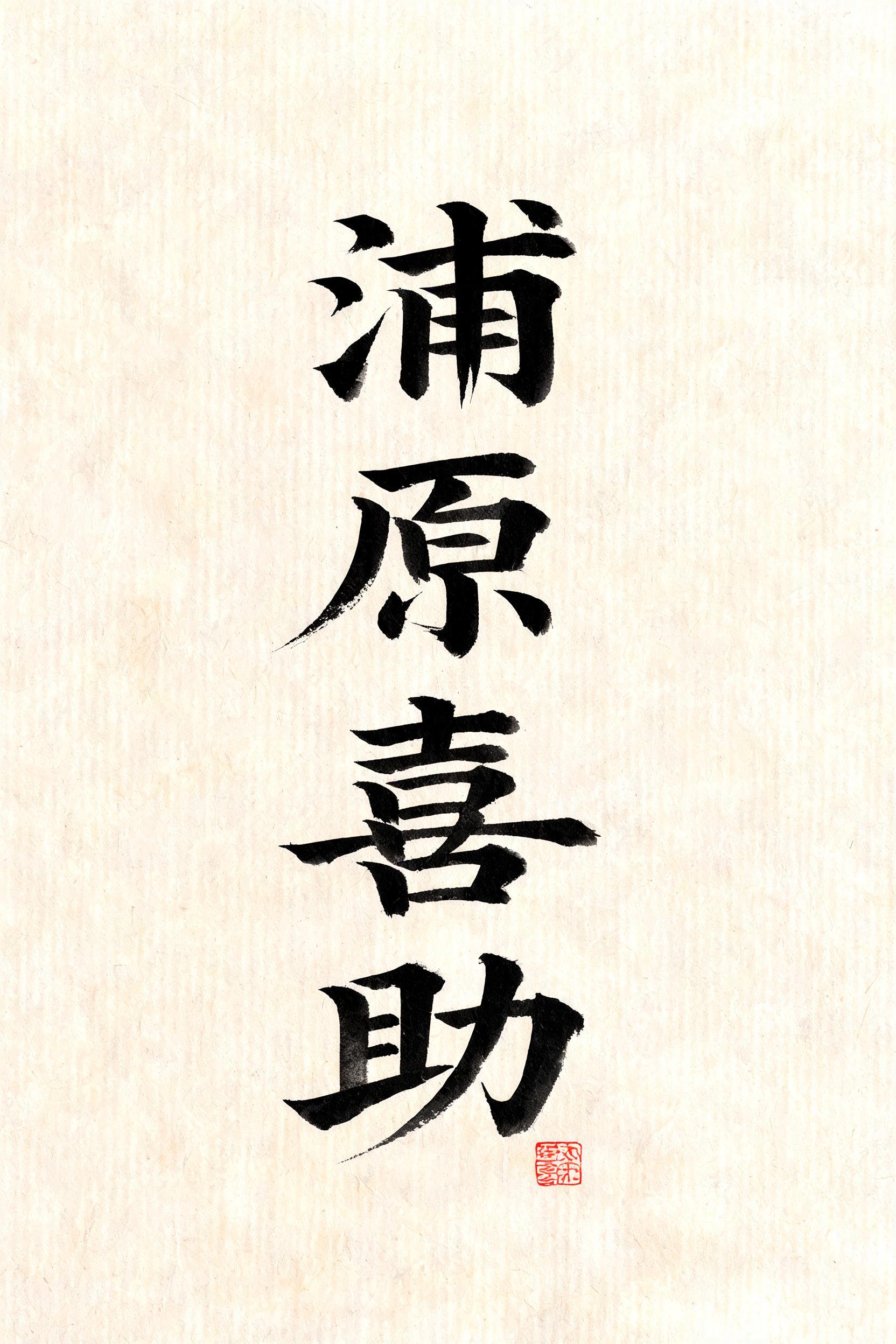 "浦原喜助" — Brush Japanese Ink | AI Text Effect Generator