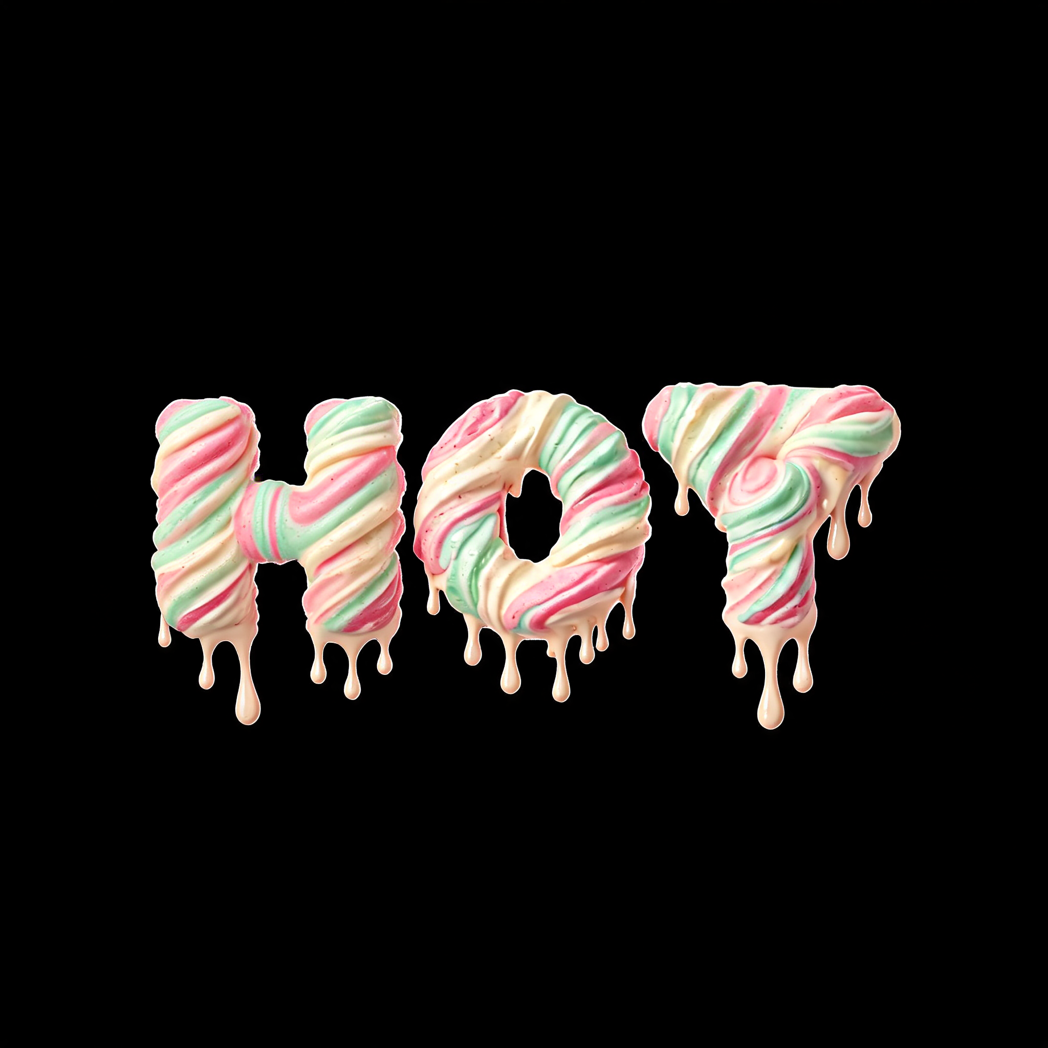 "HOT" — Drip Font Ice text effect