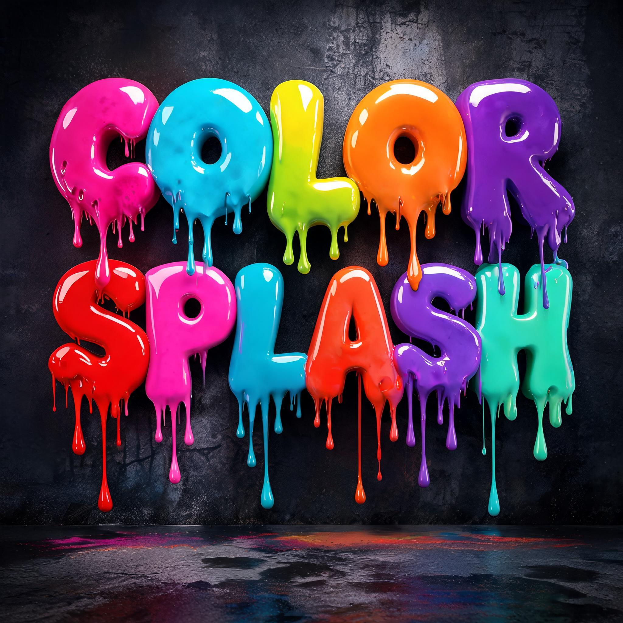"Color splash" — Drip Font | AI Text Effect Generator