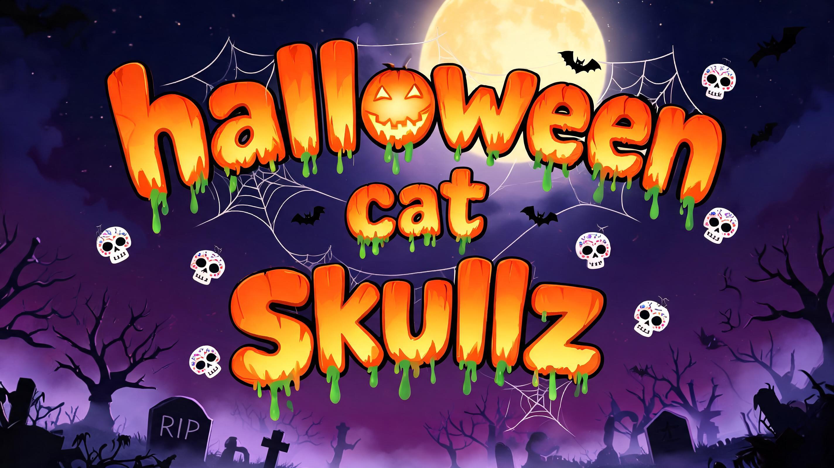 "halloween cat skullz" — Halloween text effect