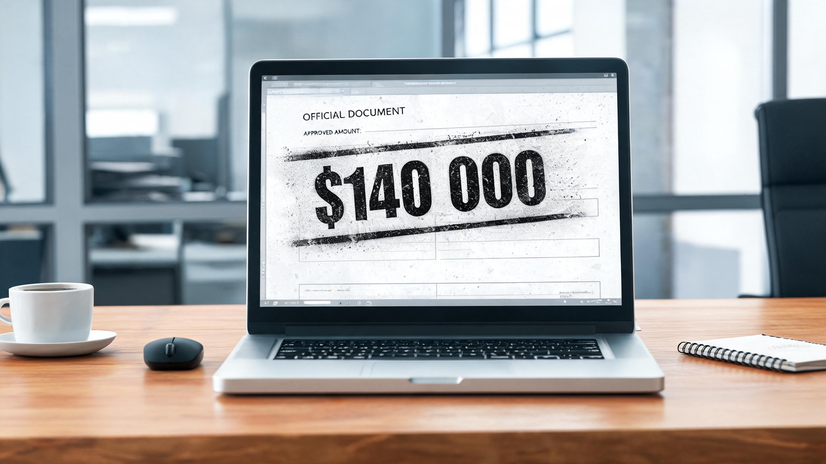 "$140 000" — Stencil text effect