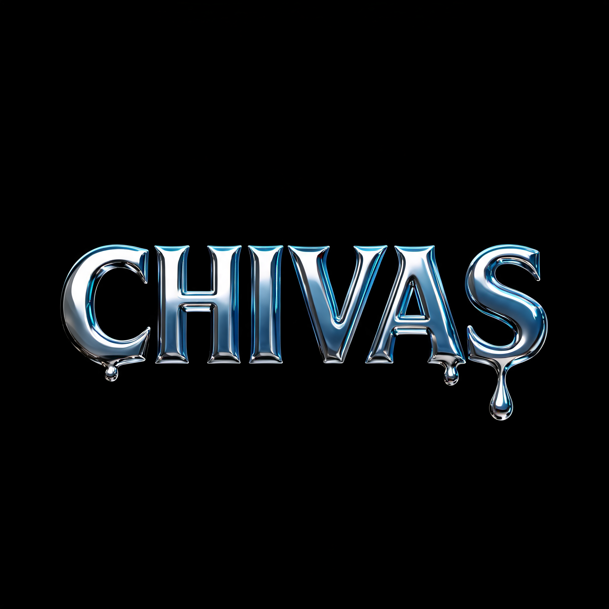 "CHIVAS" — Chrome Metal 3d | AI Text Effect Generator