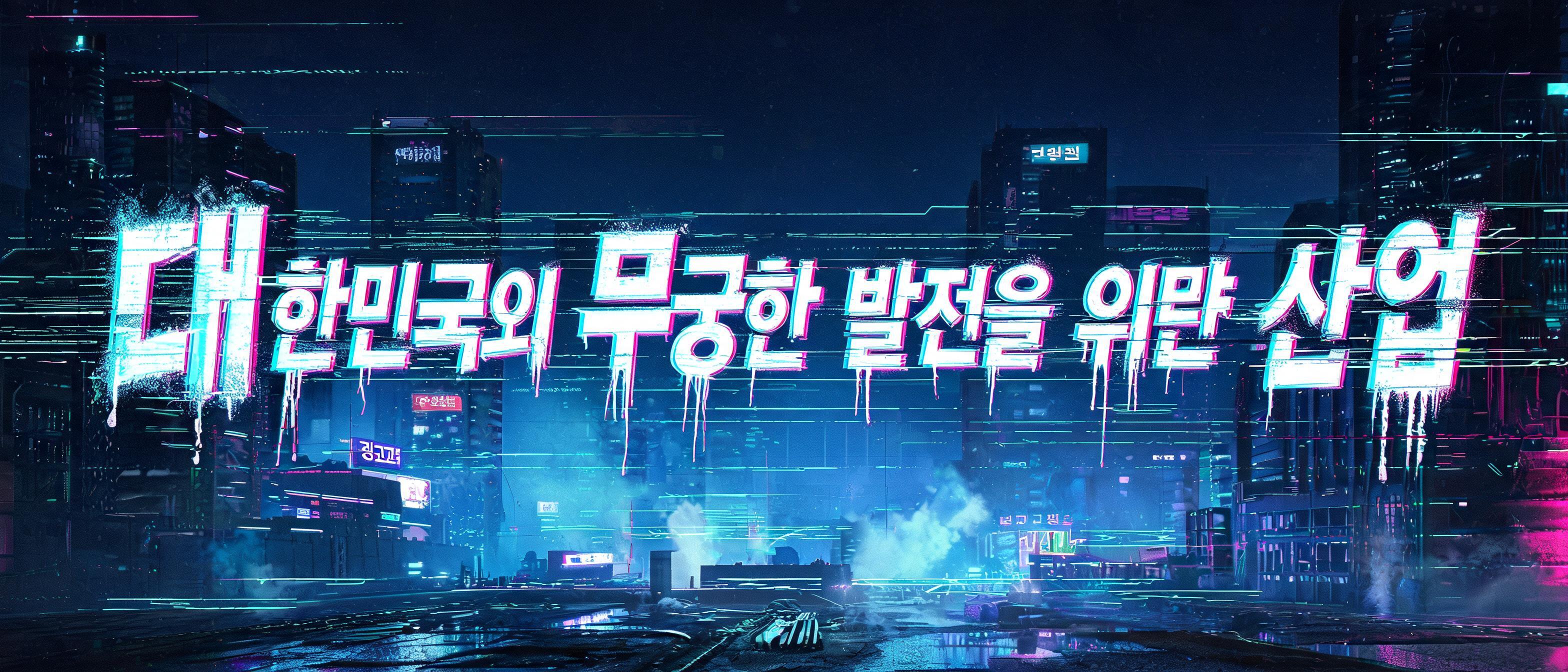 "대한민국의 무궁한 발전을 위한 산업" — Cyberpunk | AI Text Effect Generator
