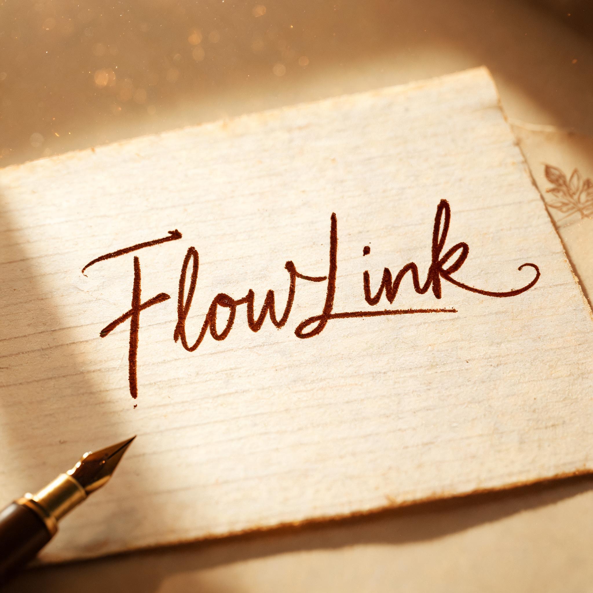 "FlowLink" — Handwritten Script | AI Text Effect Generator