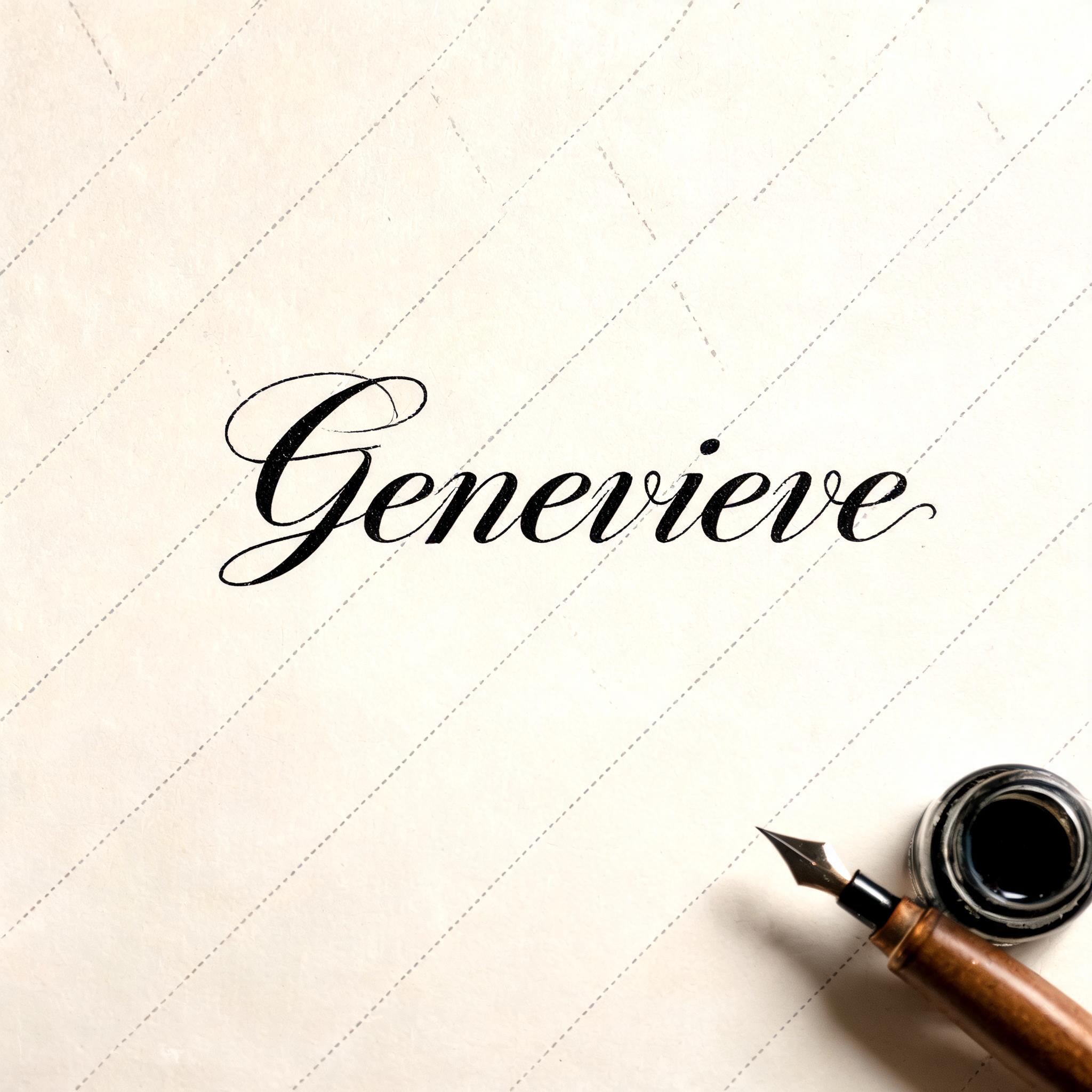 "Genevieve" — Cursive Calligraphy | AI Text Effect Generator