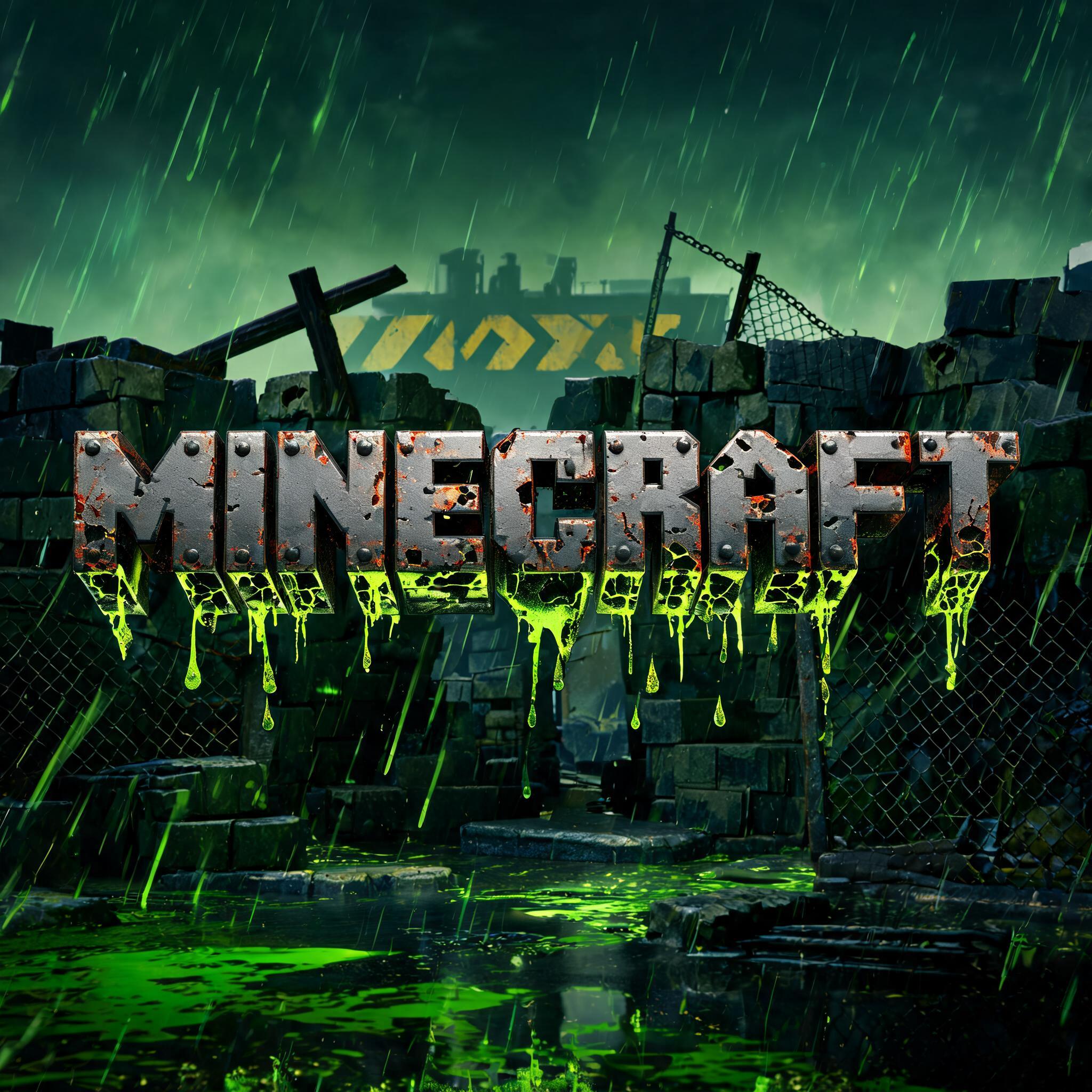 "Minecraft" — Cyberpunk Acid Rain text effect