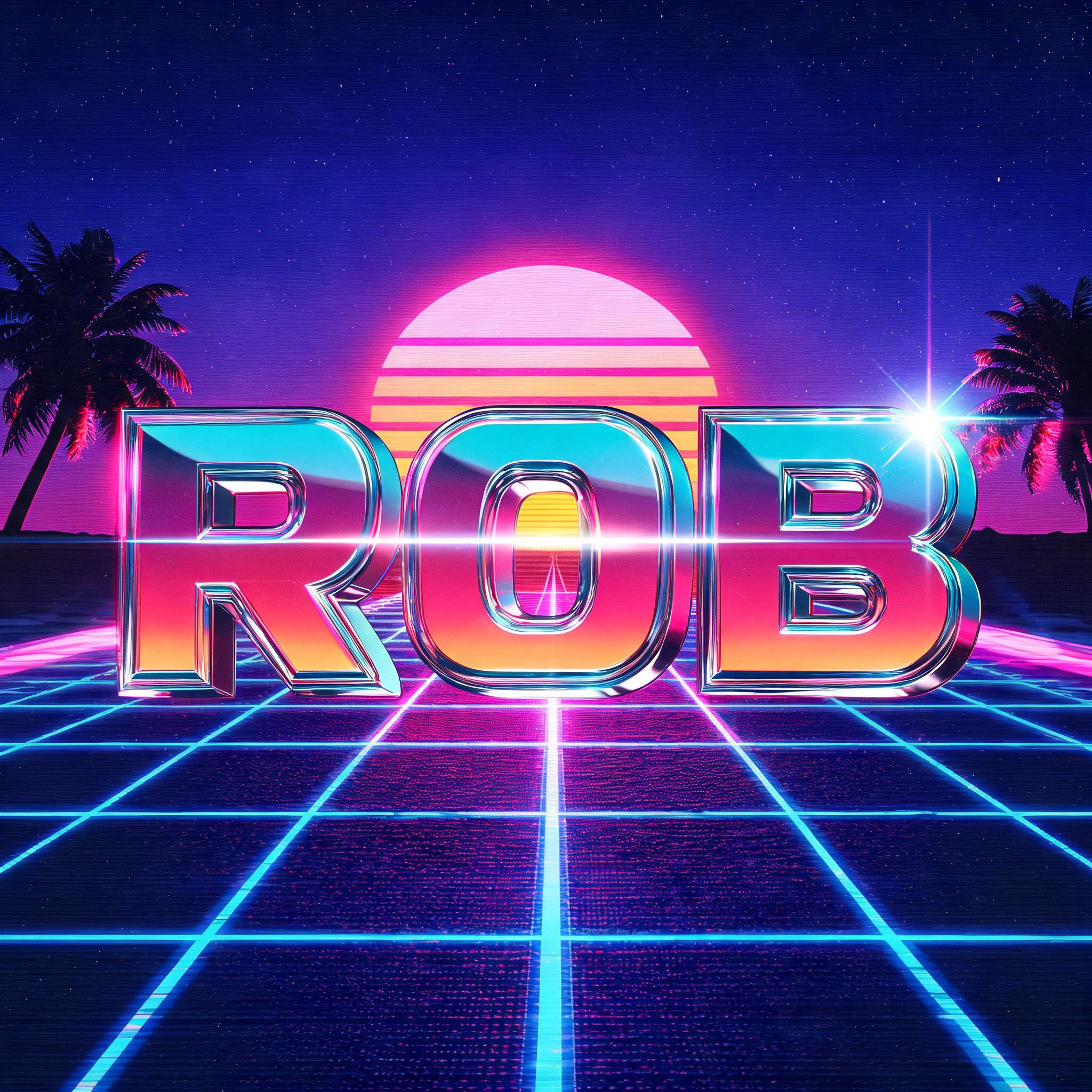 "ROB" — Synthwave | AI Text Effect Generator