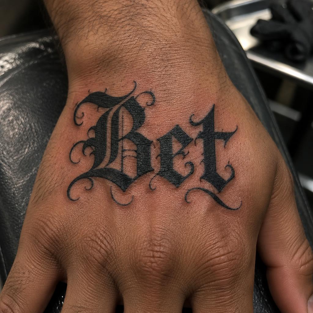 "Bet" — Tattoo text effect
