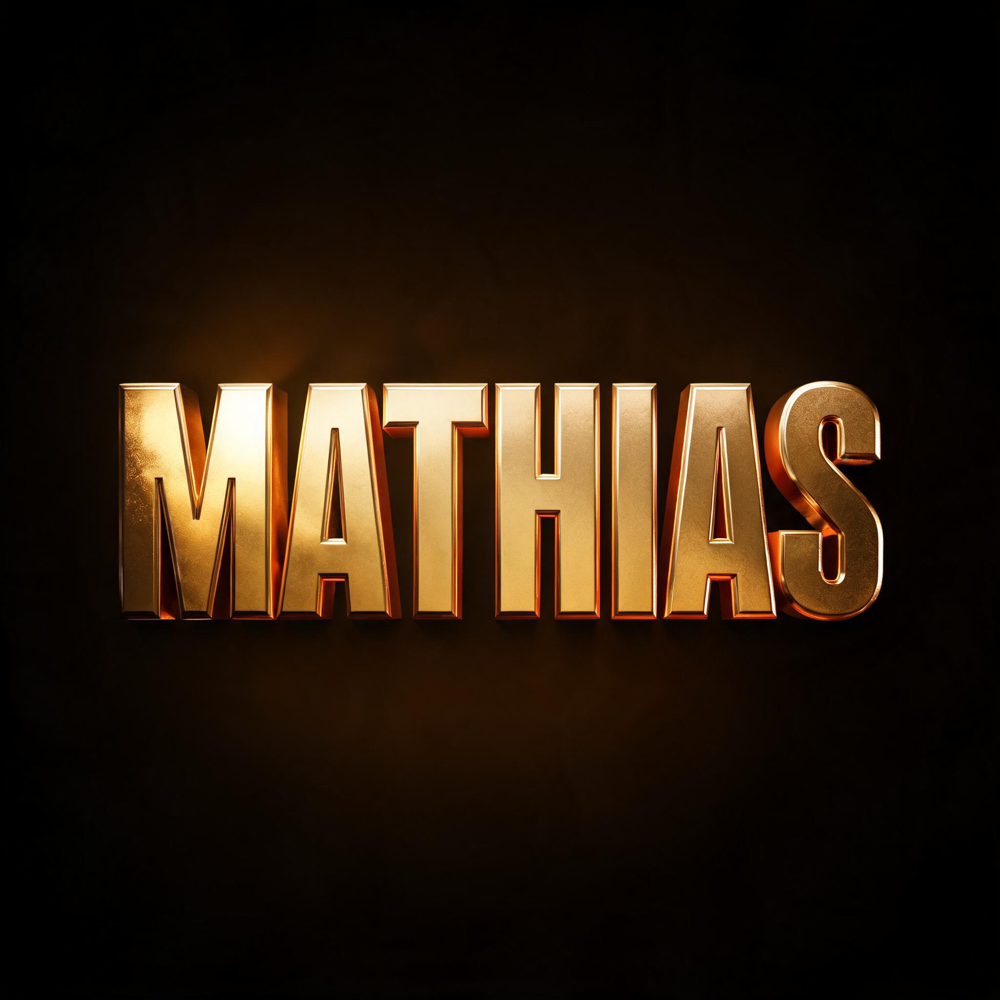 "MATHIAS" — 3d Bold Gold | AI Text Effect Generator