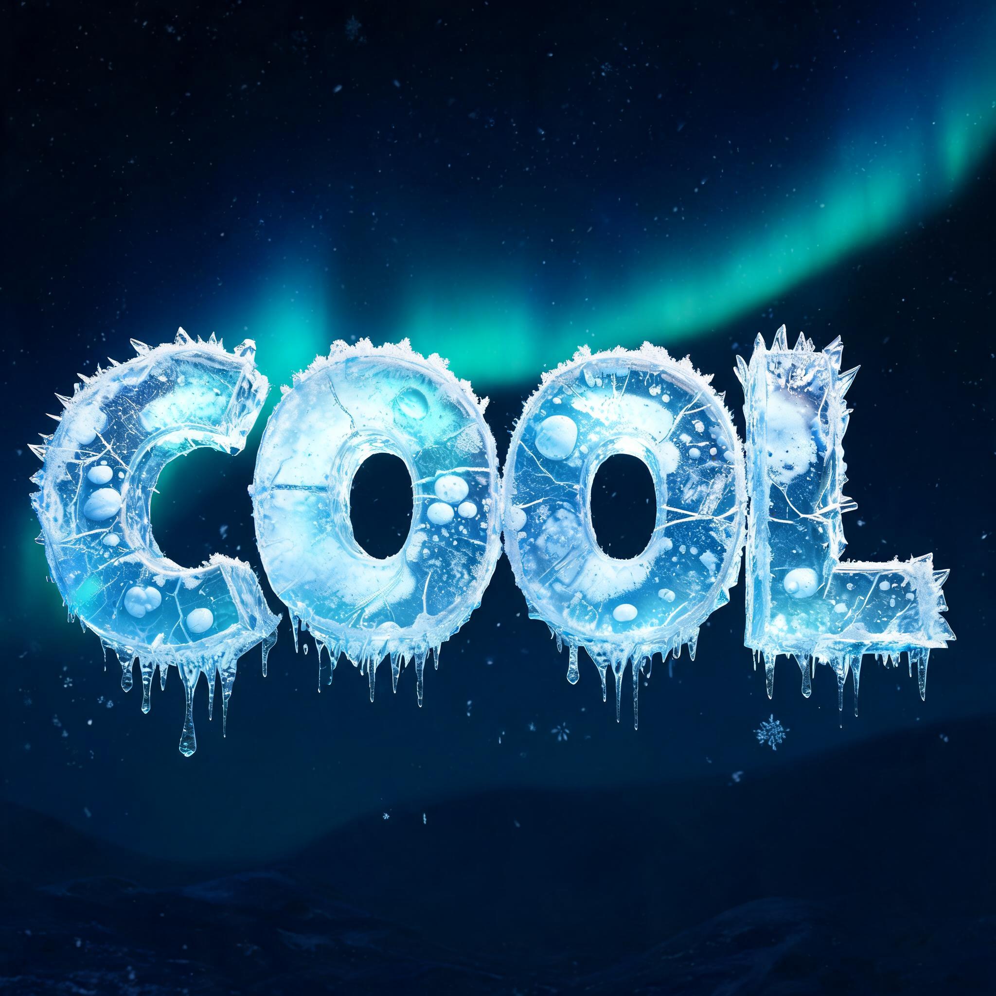 "COOL" — Glass Frozen | AI Text Effect Generator
