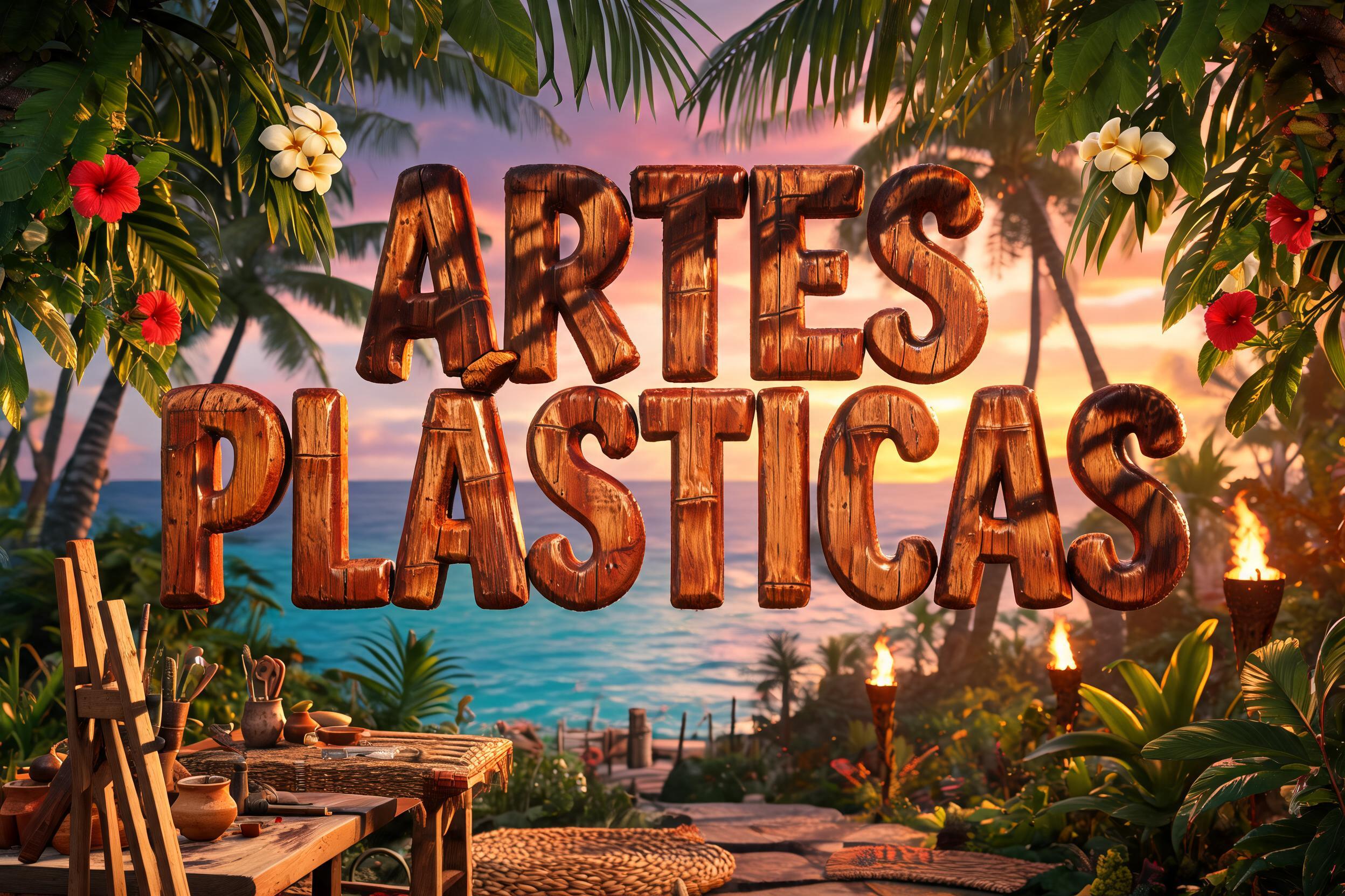 "ARTES PLÁSTICAS" — Hawaiian | AI Text Effect Generator