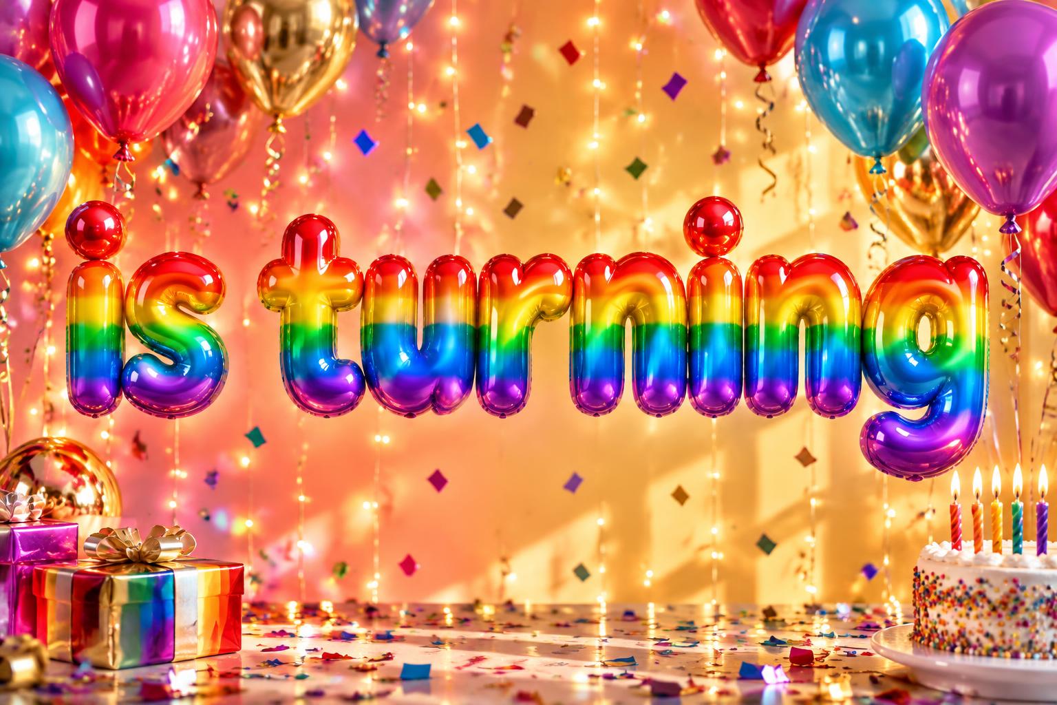 "is turning" — Rainbow | AI Text Effect Generator