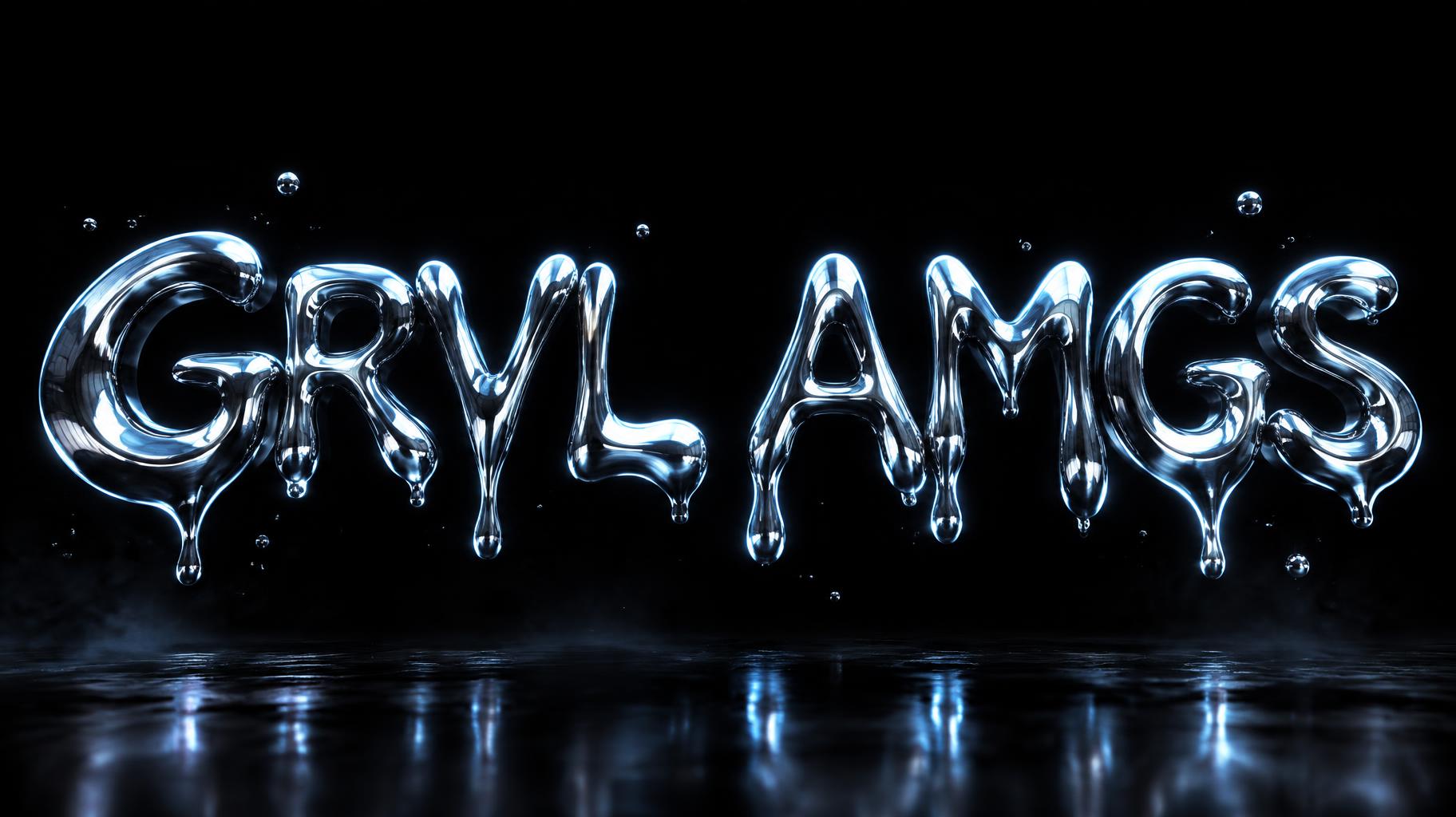 "GRVL AMGS" — Chrome Metal 3d | AI Text Effect Generator