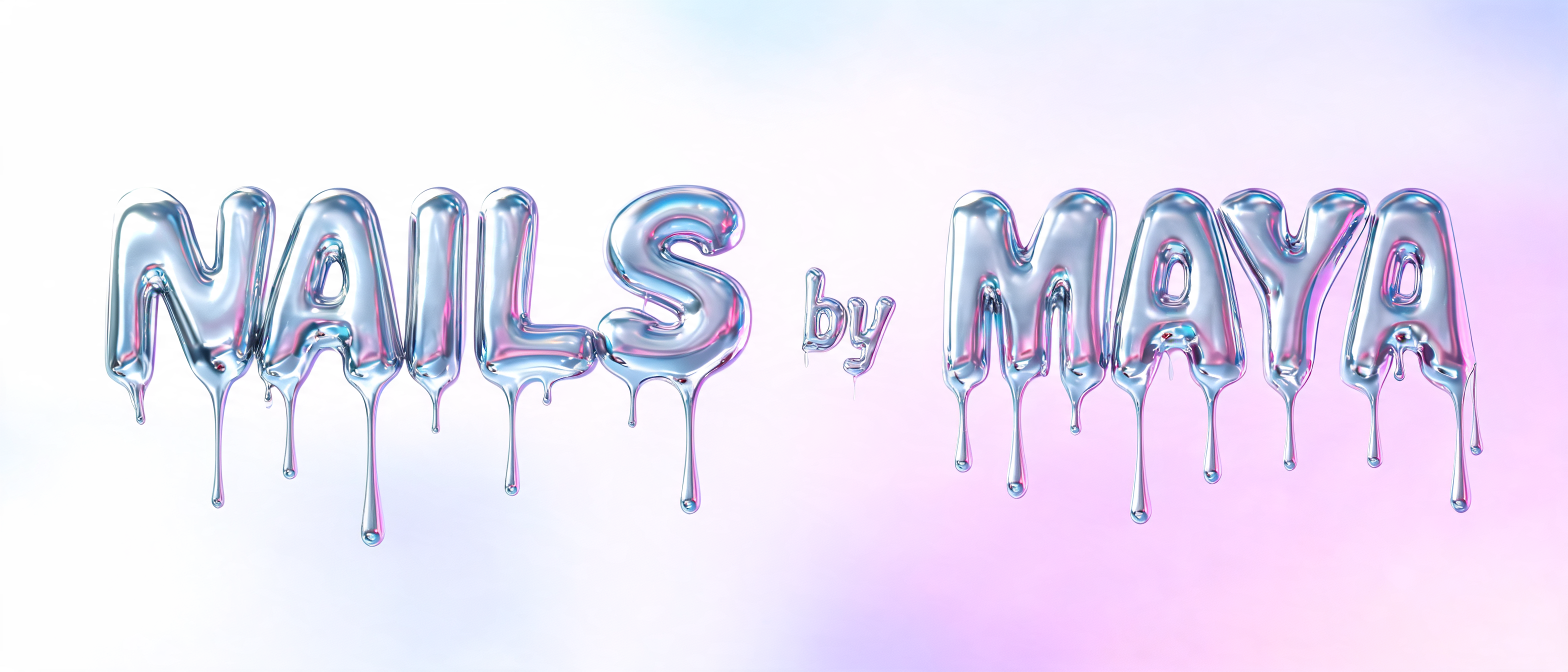 "Nails by Maya " — Y2k Liquid | AI Text Effect Generator