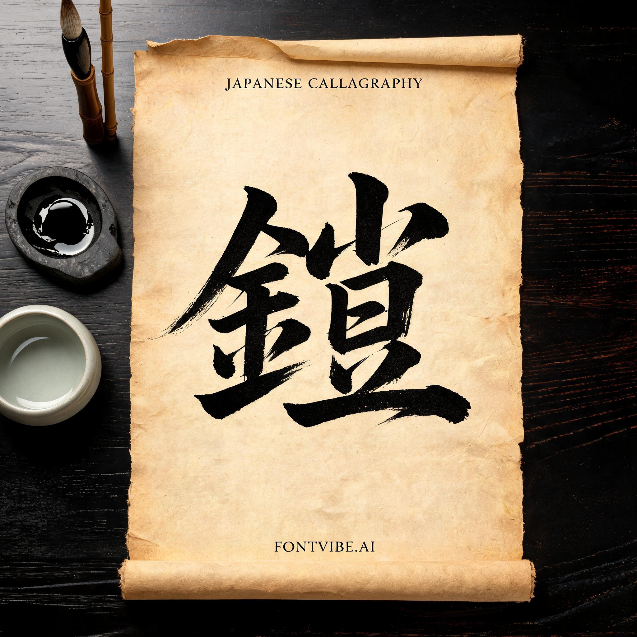 "鎧" — Brush Japanese Ink | AI Text Effect Generator