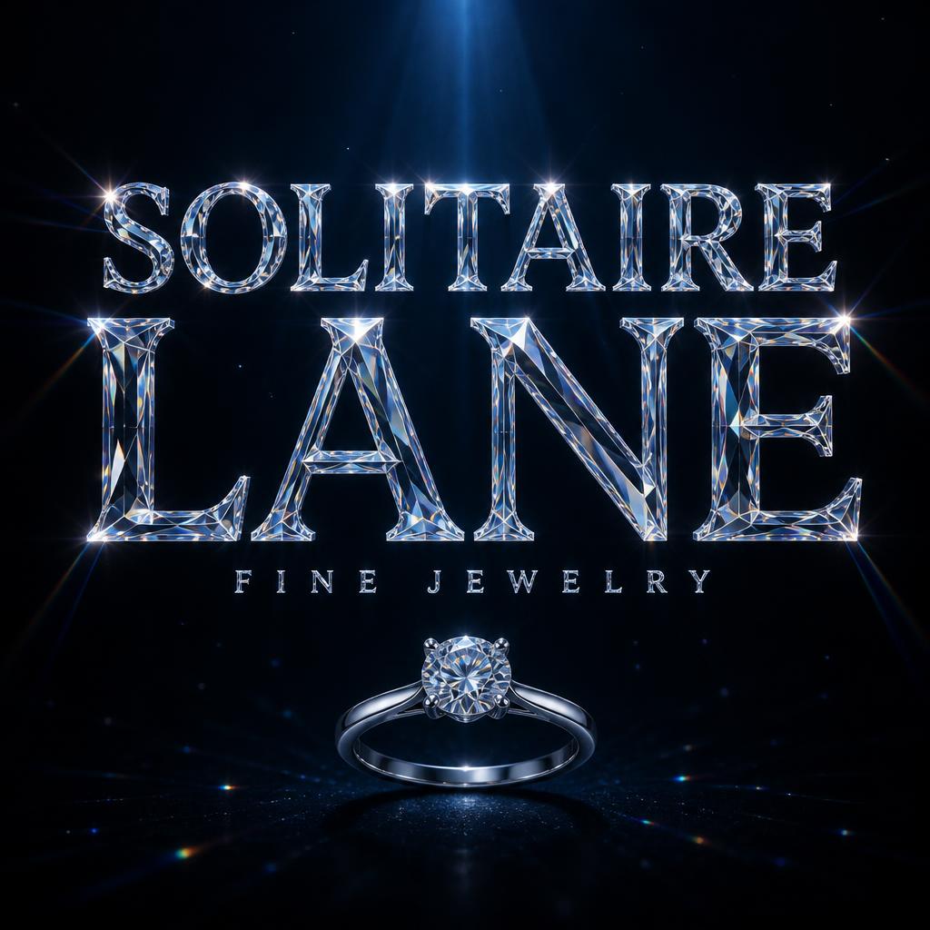 "SOLITAIRE
LANE
FINE JEWELRY" — Glass Crystal | AI Text Effect Generator