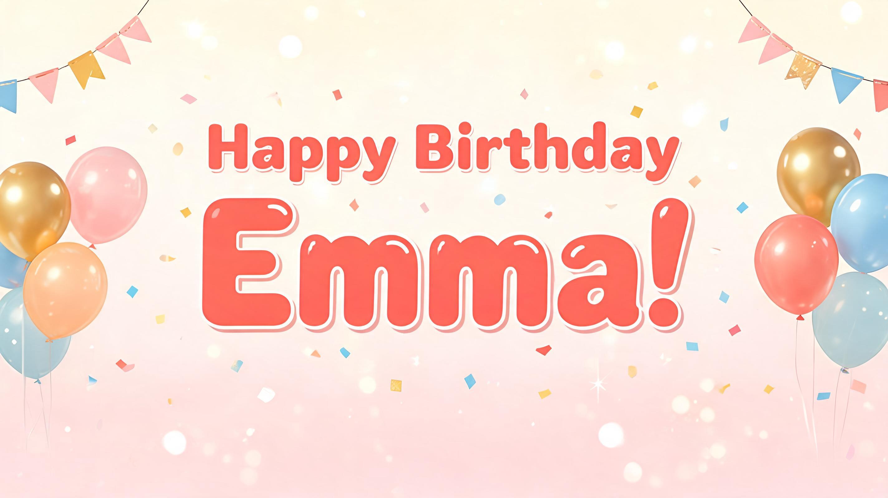 "Happy Birthday Emma!" — Birthday | AI Text Effect Generator
