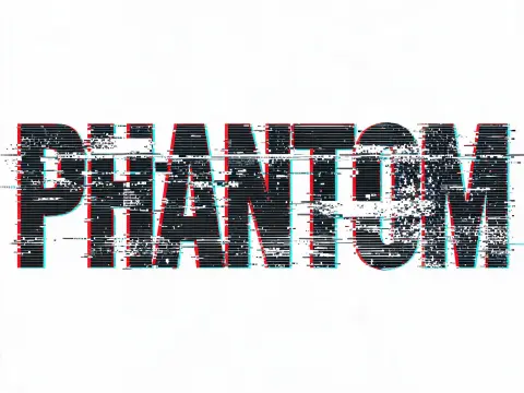 "PHANTOM" — Glitch text effect