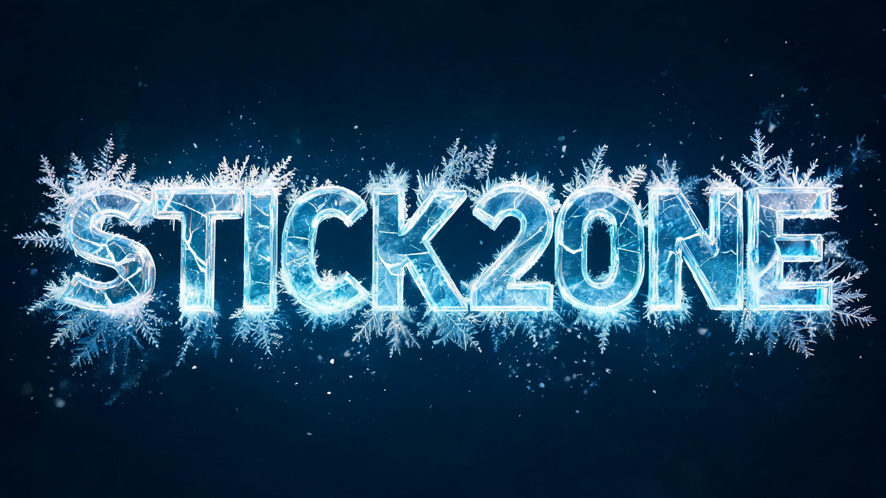 "STICK2ONE" — Ice Crystal | AI Text Effect Generator