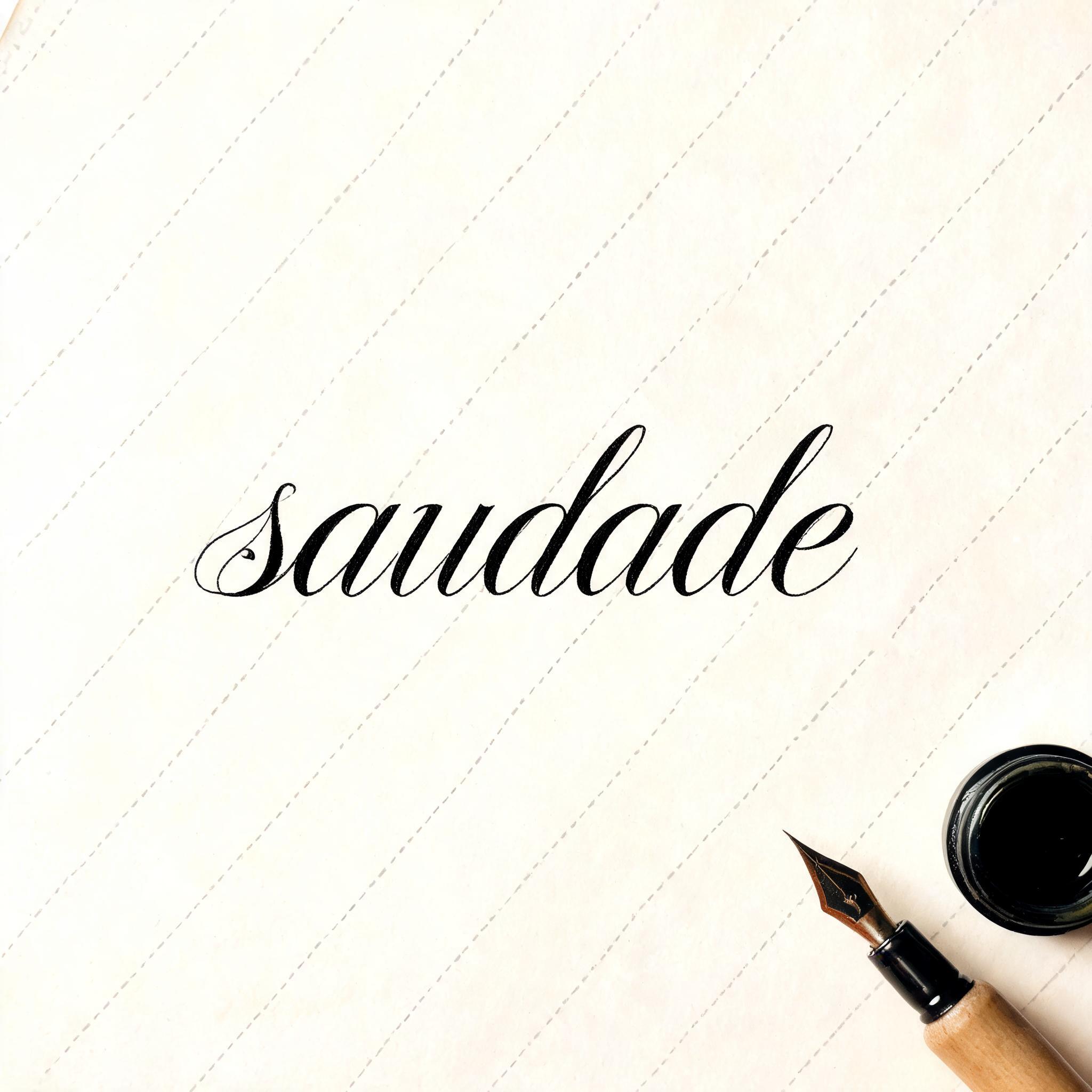 "saudade" — Cursive Calligraphy | AI Text Effect Generator