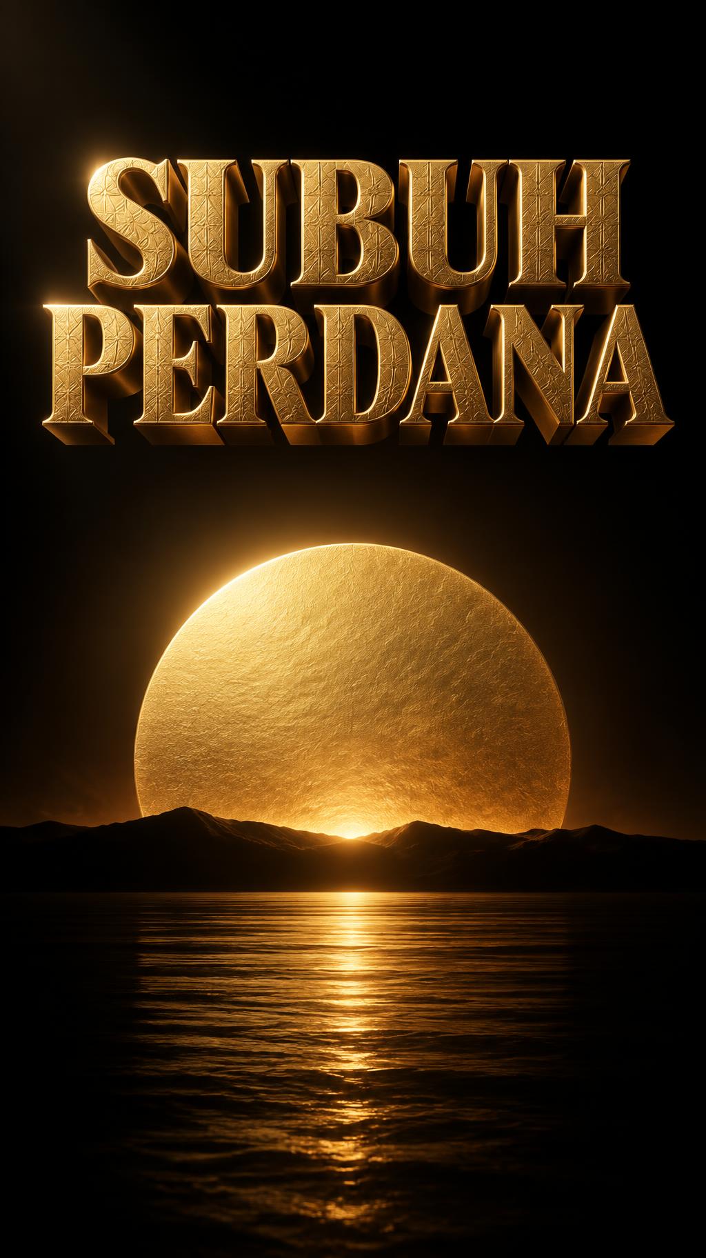 "SUBUH PERDANA" — 3d Bold Gold text effect